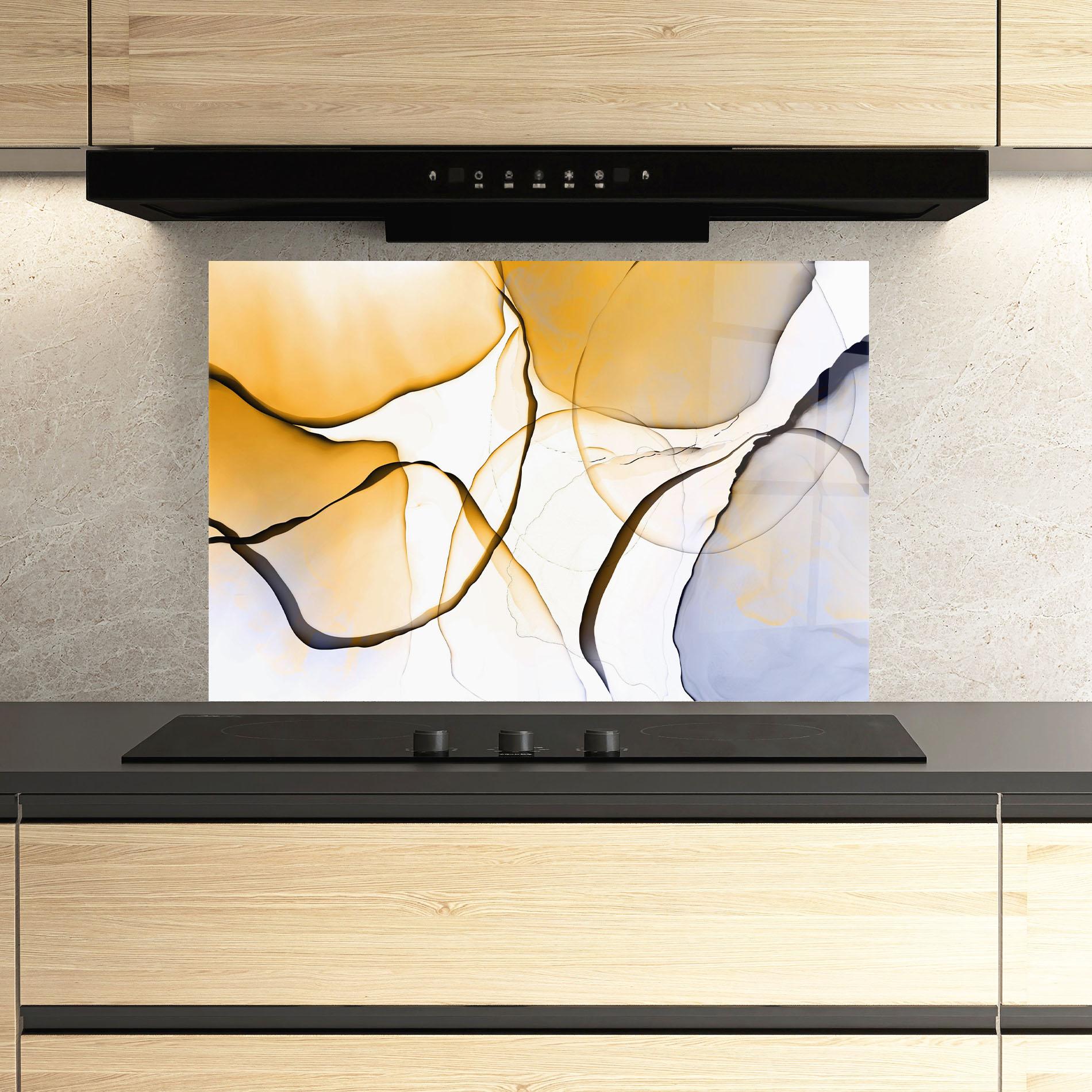 Küchenrückwand Glas Abstract Alcohol Ink mockup 3