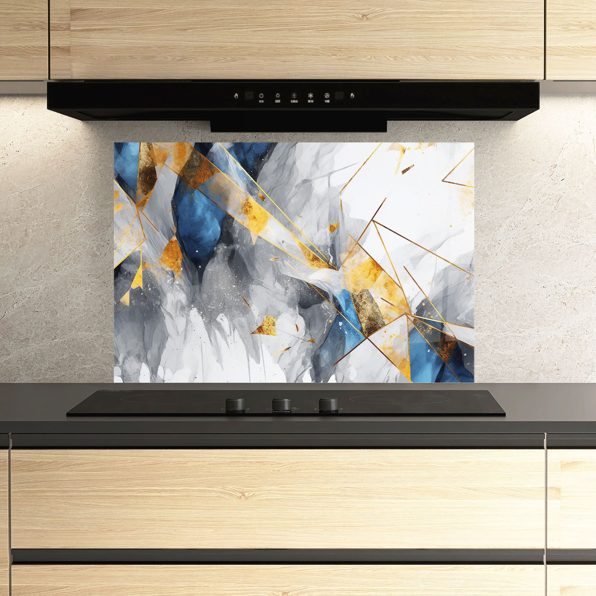 Abstract Gold Blue Pattern mockup 3