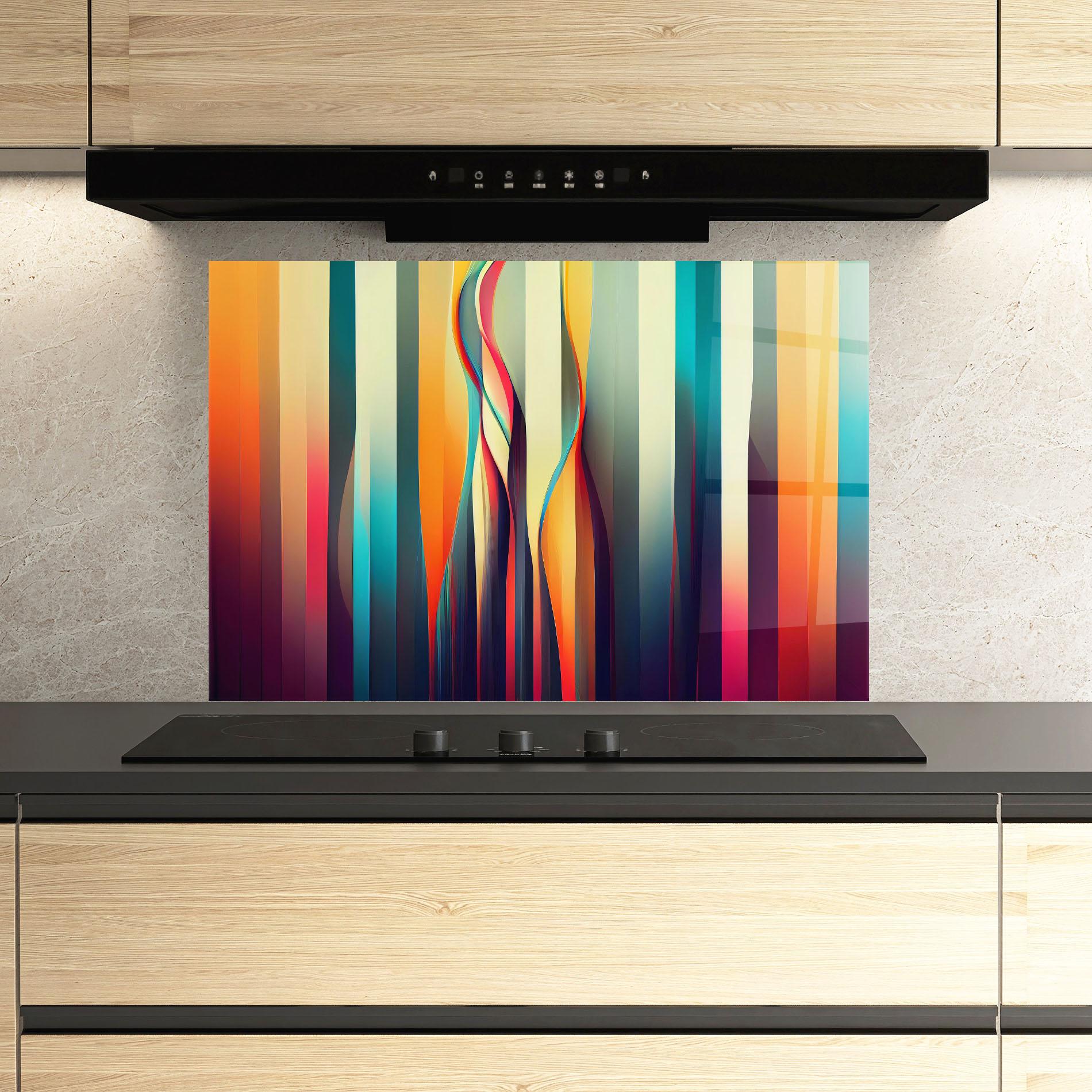 Küchenrückwand Glas Colorful Geometric Background mockup 3