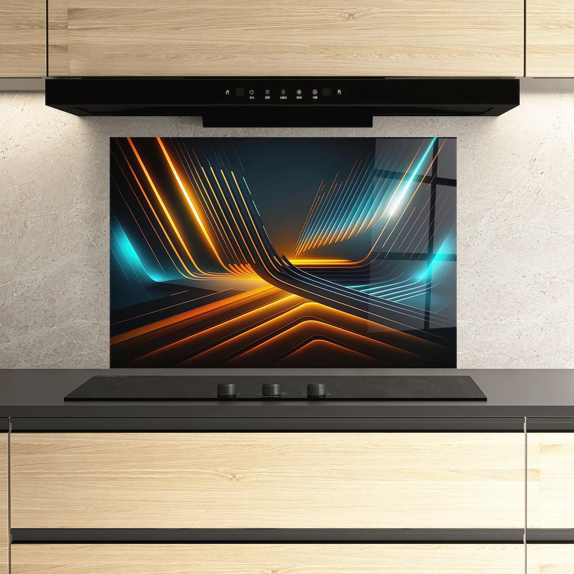 Küchenrückwand Glas Futuristic Background mockup 3