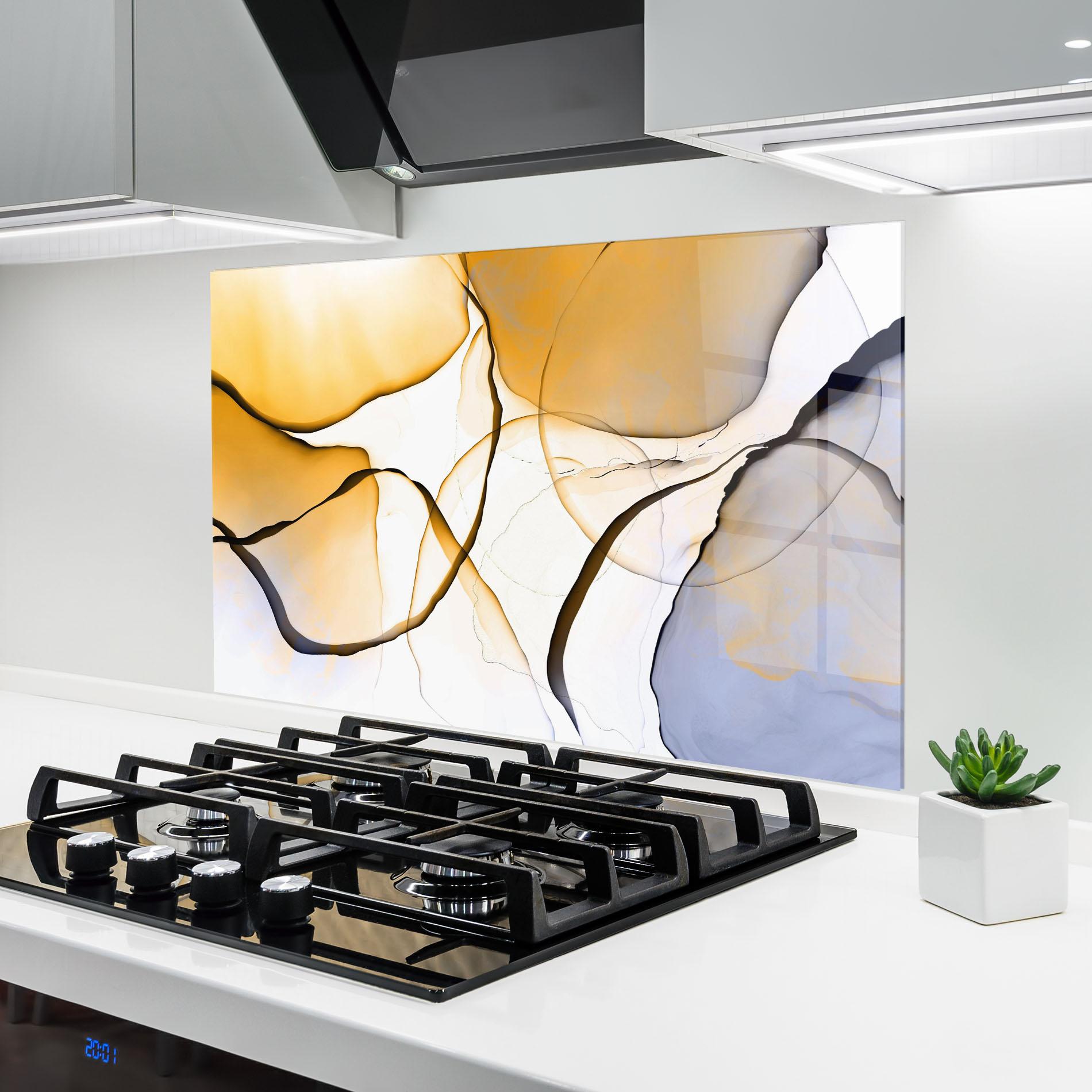 Küchenrückwand Glas Abstract Alcohol Ink mockup 6