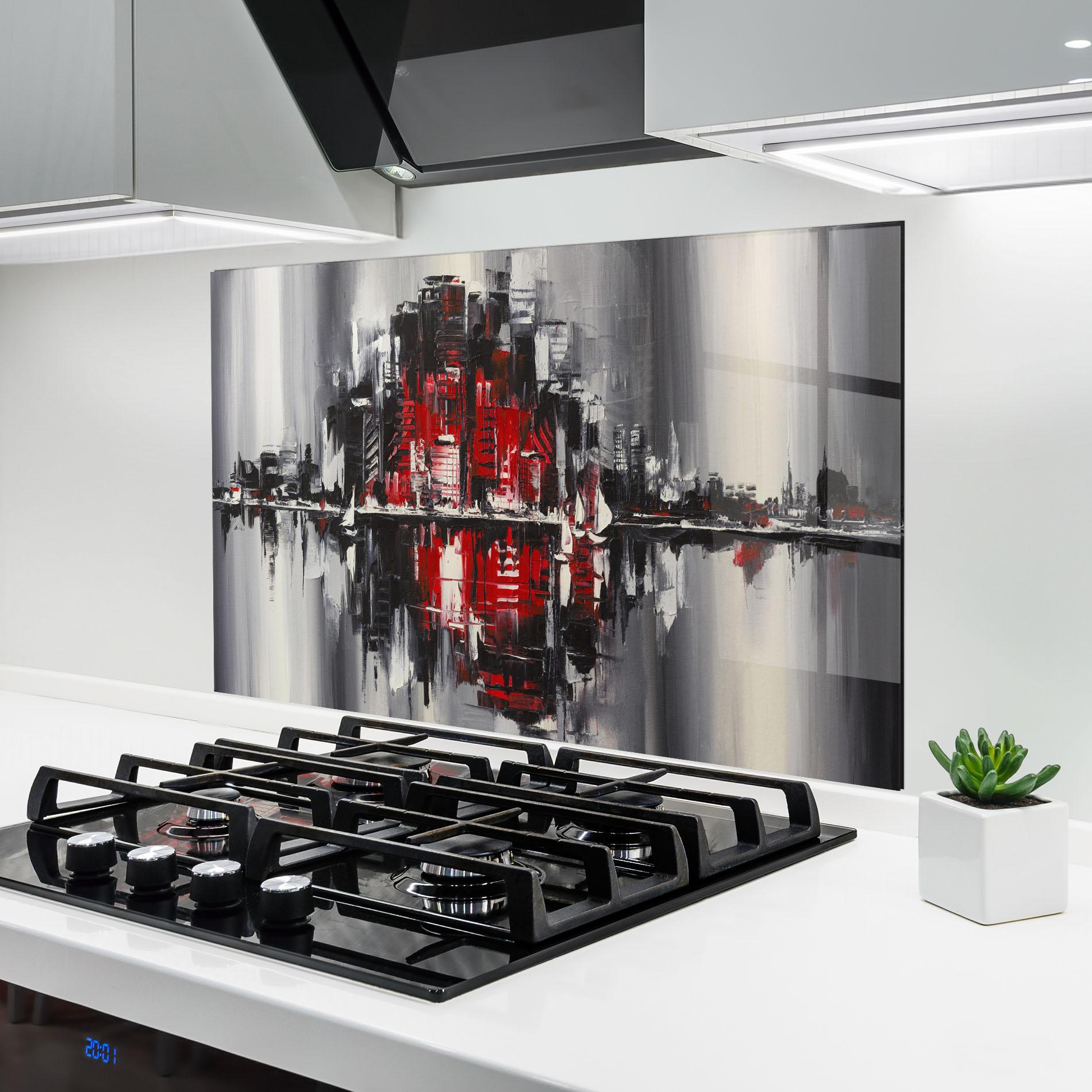 Küchenrückwand Glas Cityscape mockup 6