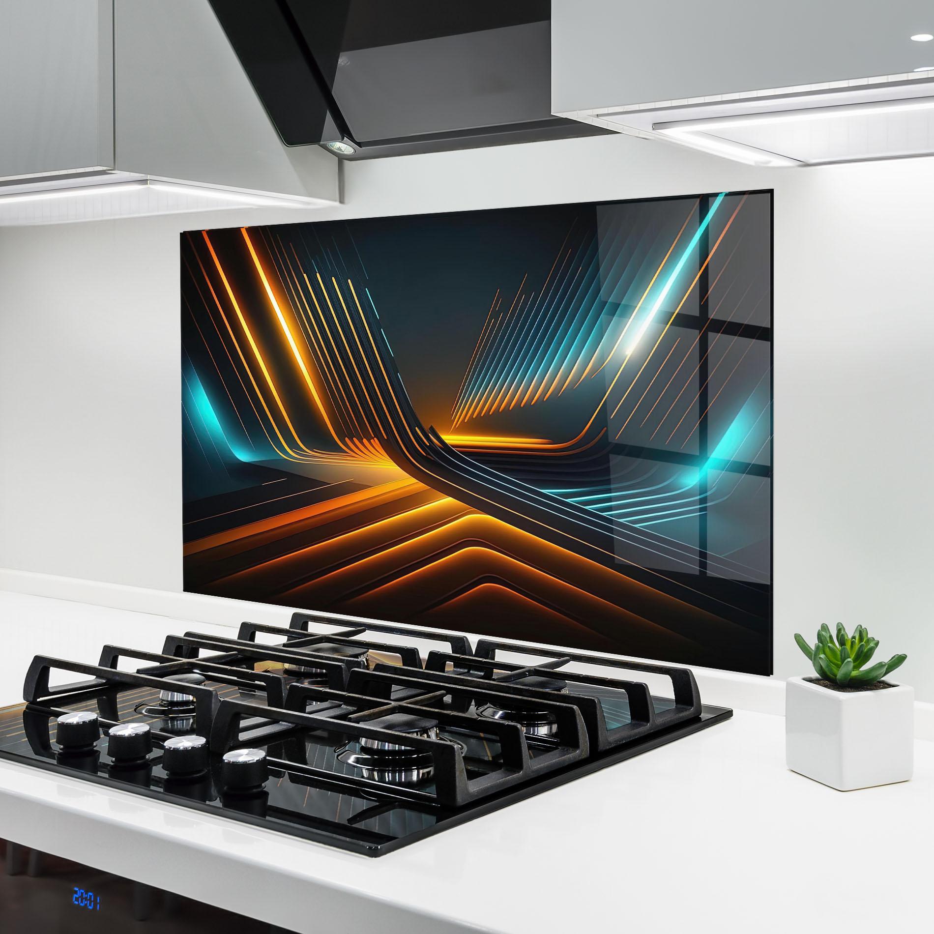 Küchenrückwand Glas Futuristic Background mockup 6