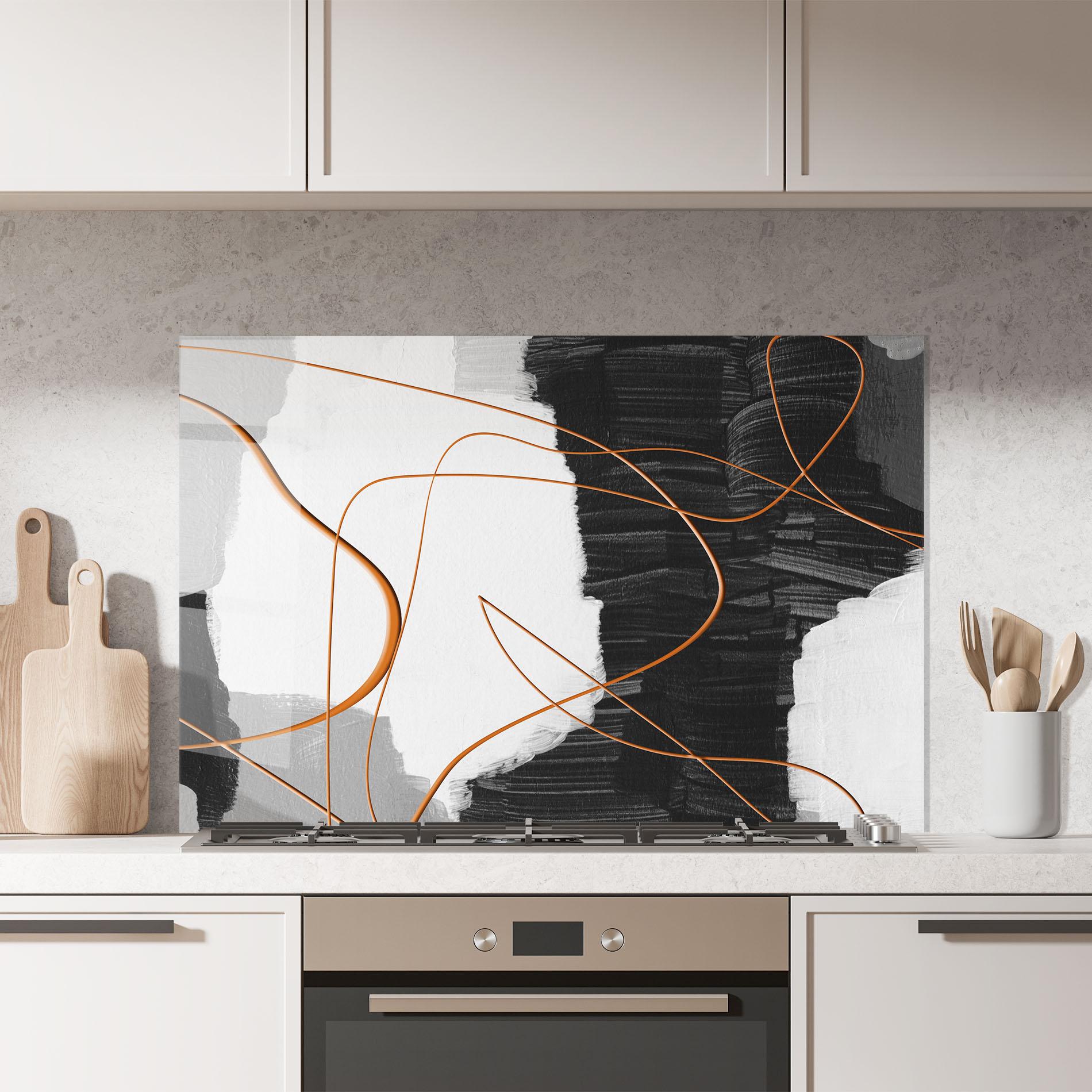 Küchenrückwand Glas Abstract Ink Painting mockup 7