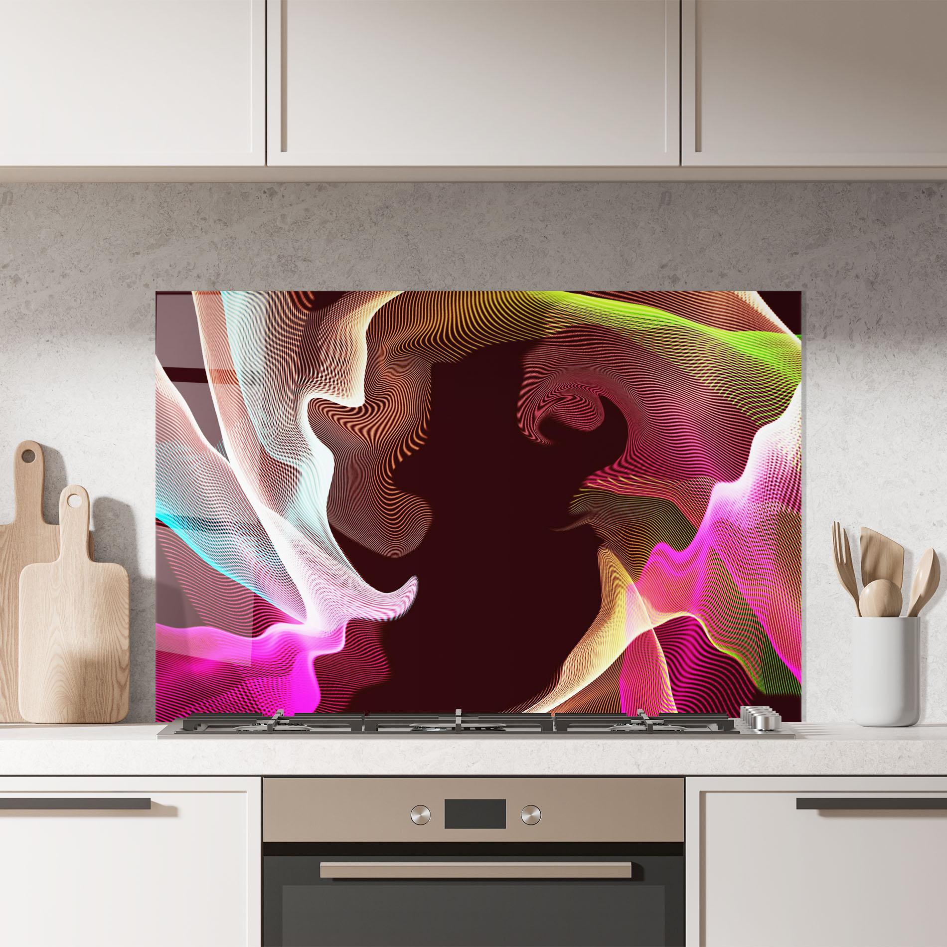 Küchenrückwand Glas Abstract Wave Effect mockup 7