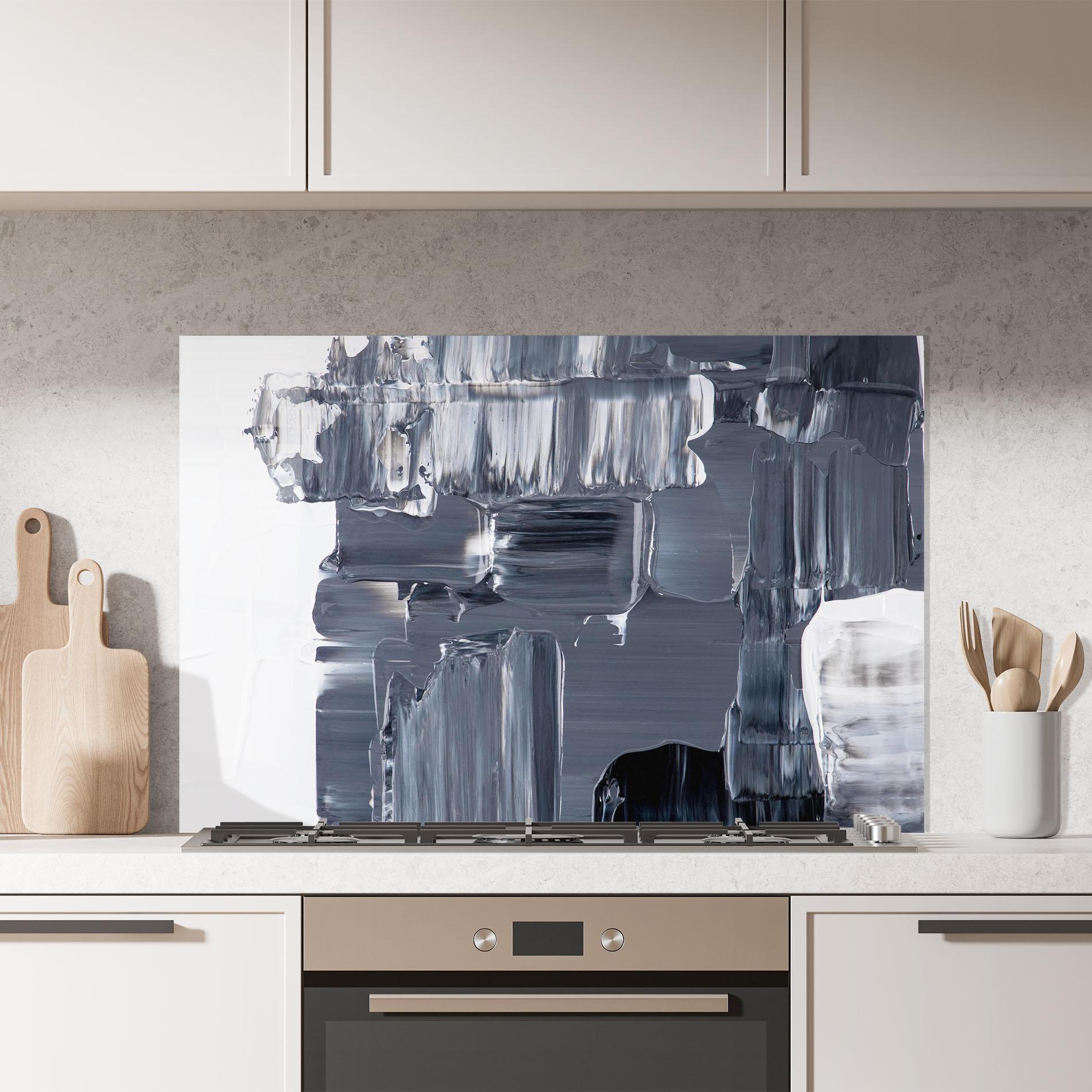 Küchenrückwand Glas Black Acrylic Painting mockup 7