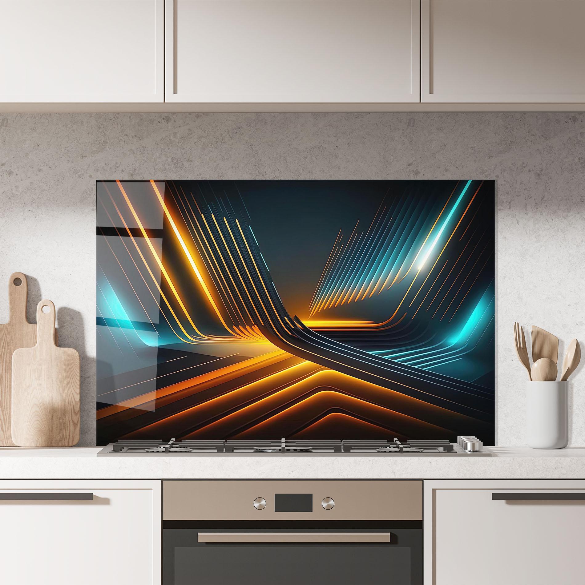 Küchenrückwand Glas Futuristic Background mockup 7