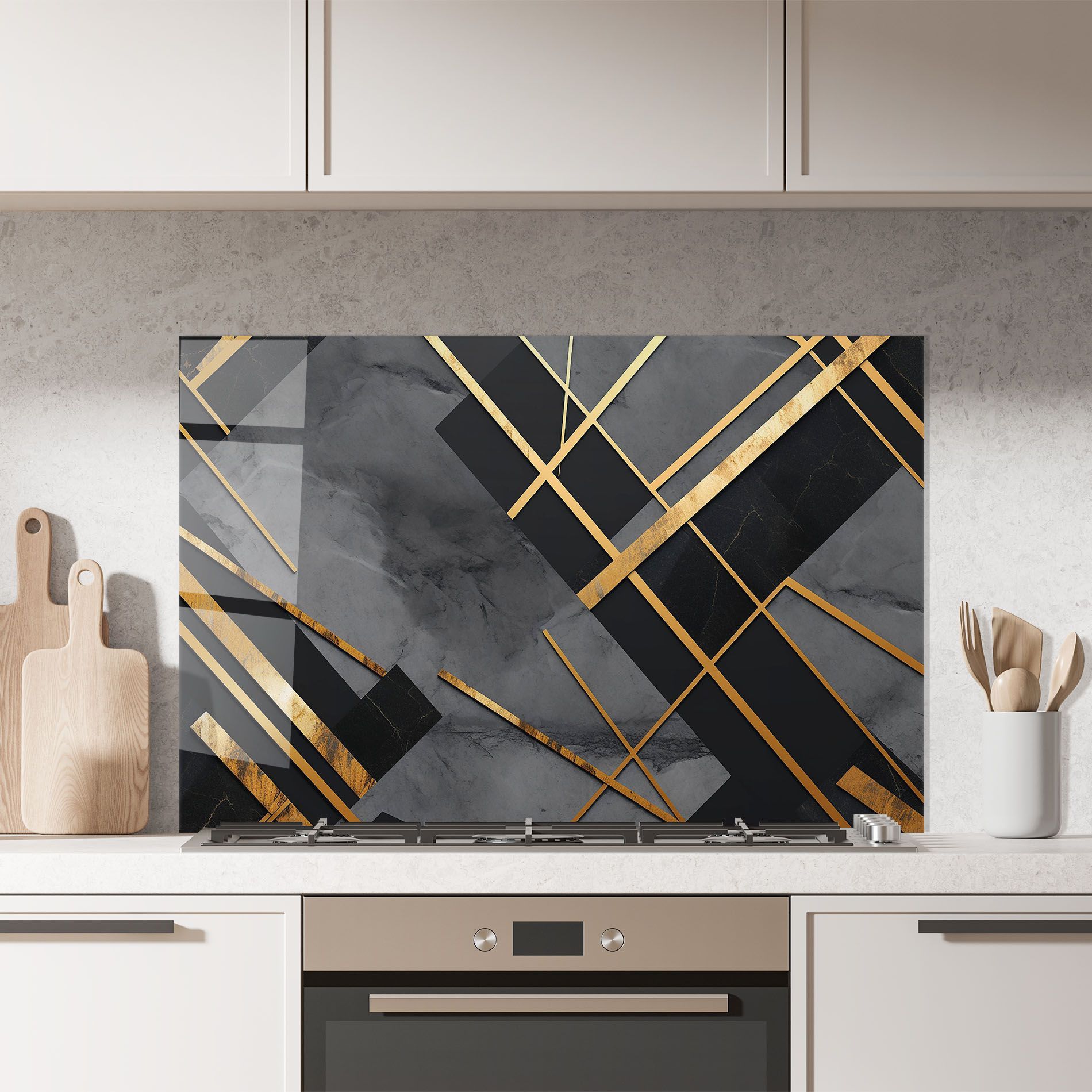 Grey Painting With Gold Lines mockup 7