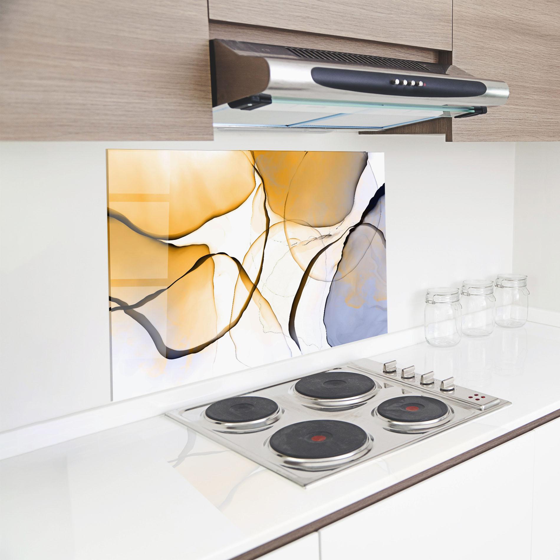 Küchenrückwand Glas Abstract Alcohol Ink mockup 8