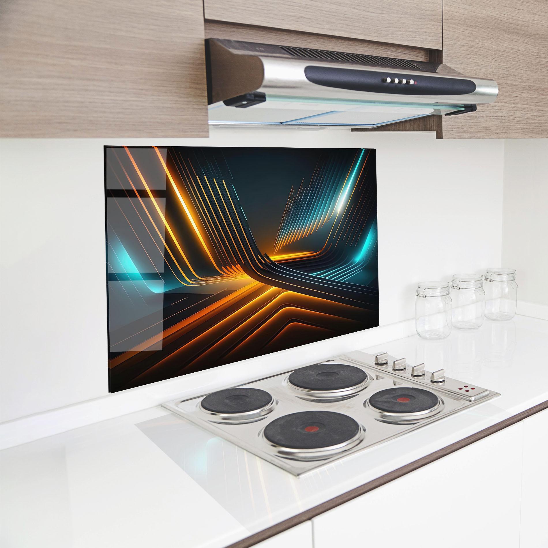 Küchenrückwand Glas Futuristic Background mockup 8