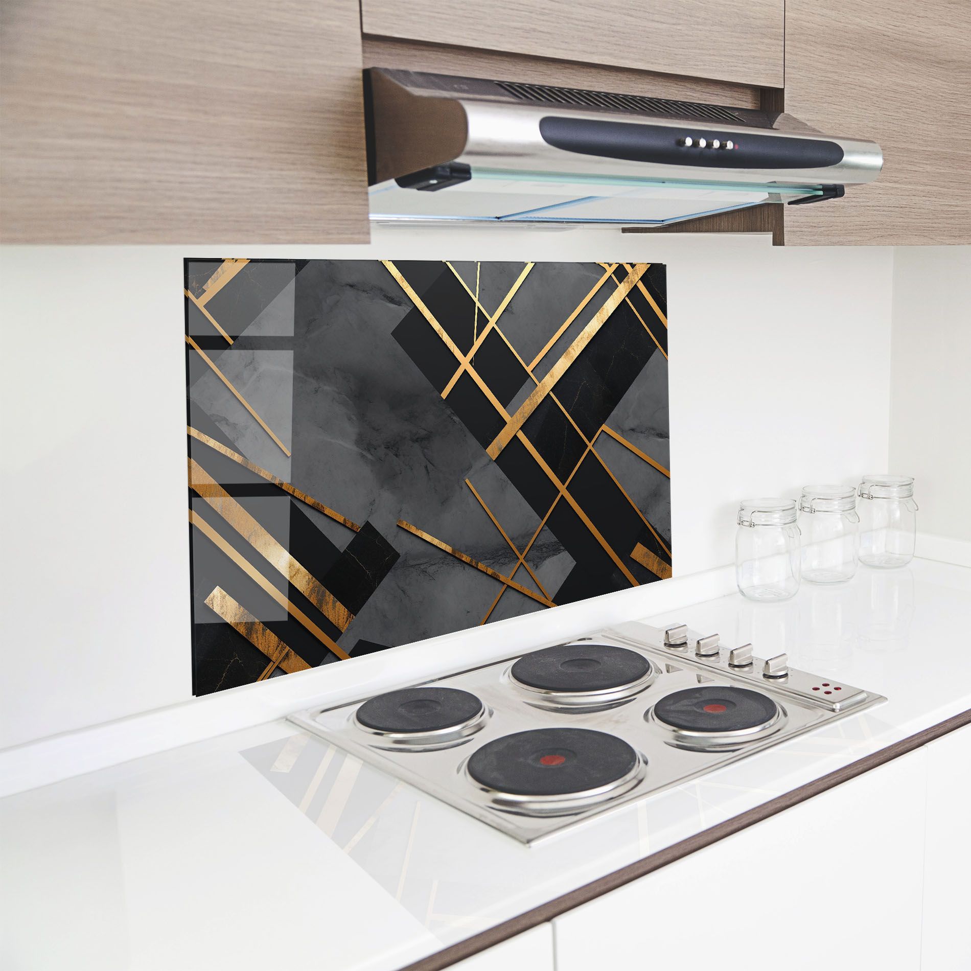 Grey Painting With Gold Lines mockup 8