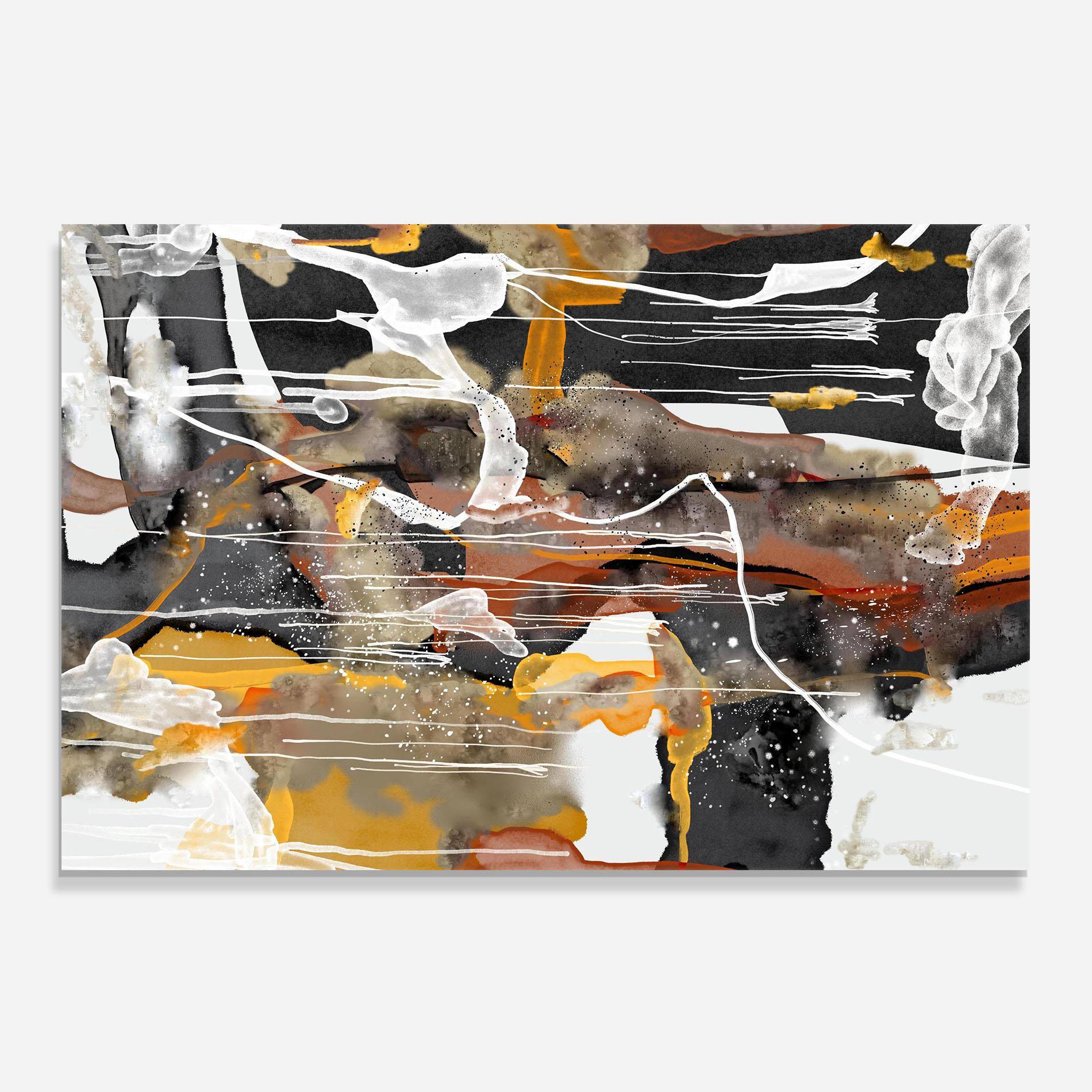 Küchenrückwand Glas Abstract Water Colors mockup 0