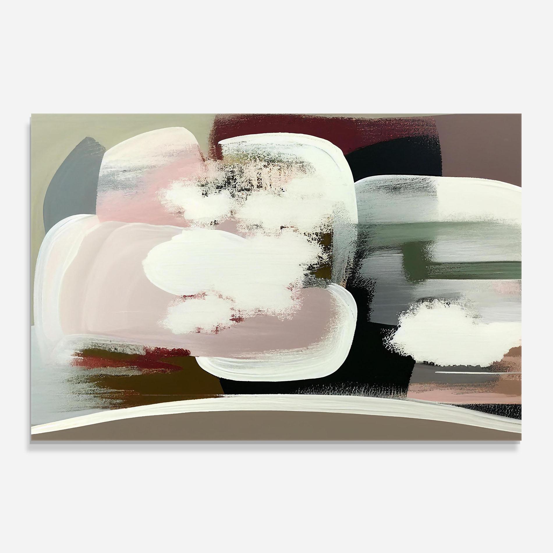 Küchenrückwand Glas Abstract White Clouds mockup 0