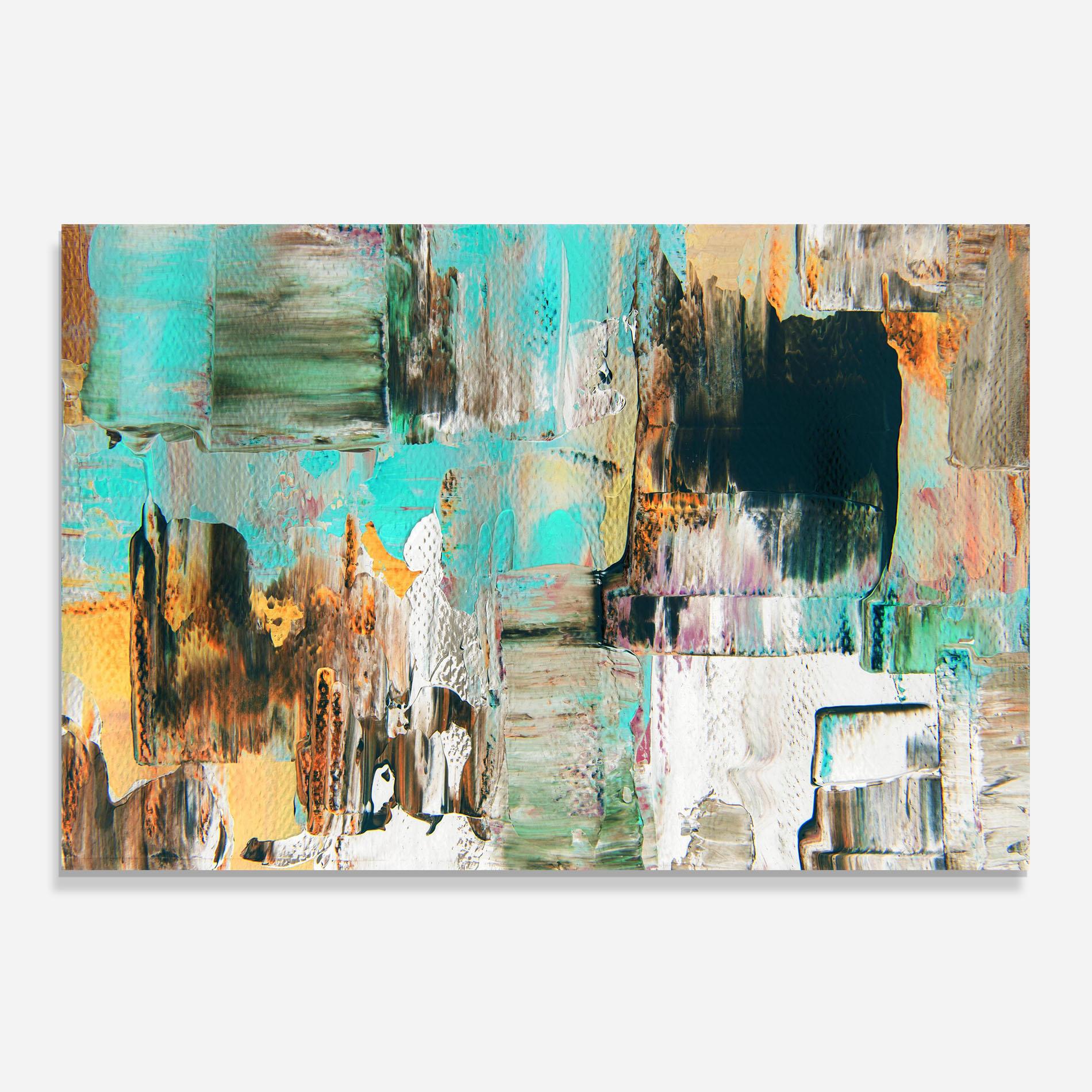 Küchenrückwand Glas Acrylic Textured Paint mockup 0