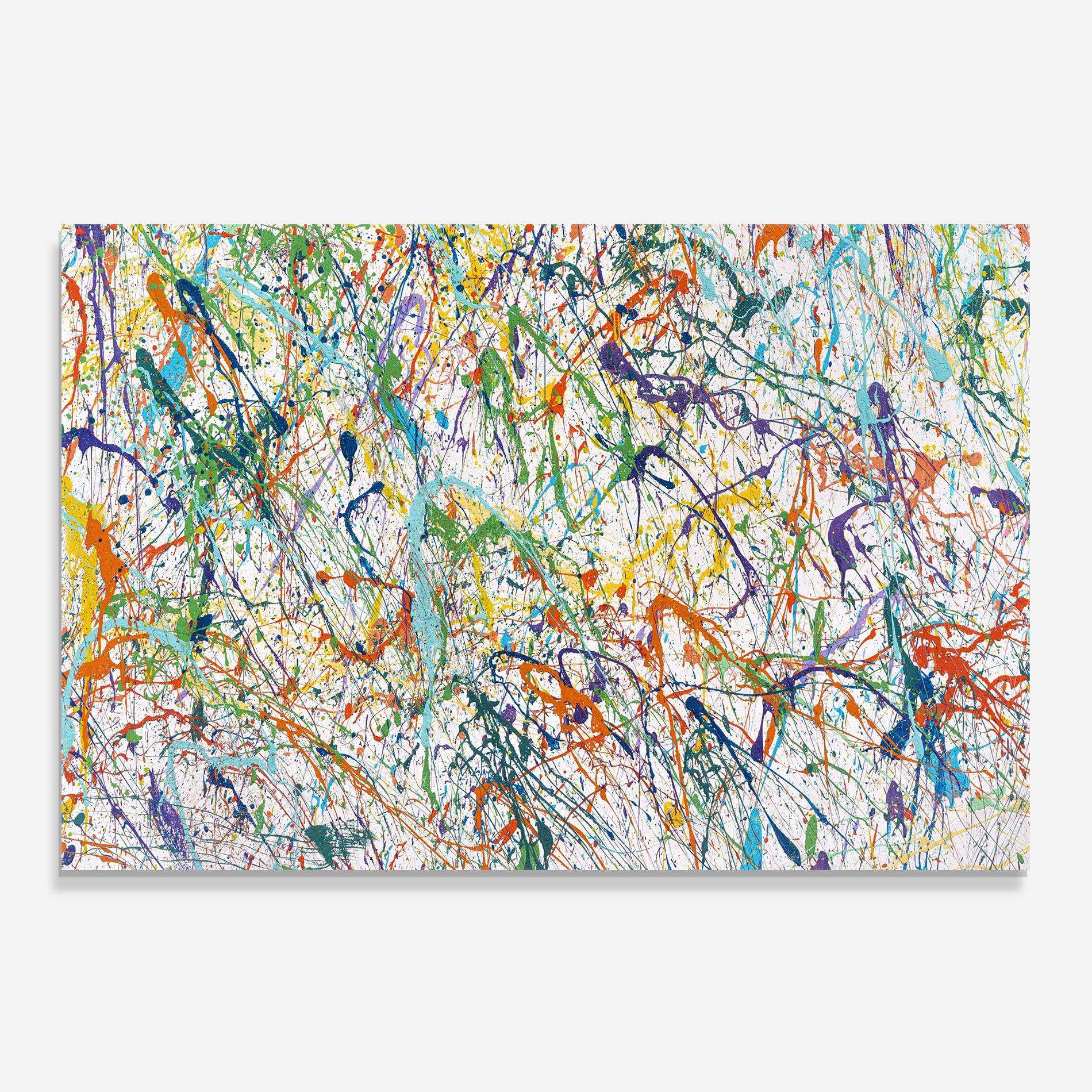 Küchenrückwand Glas Art Explosion mockup 0