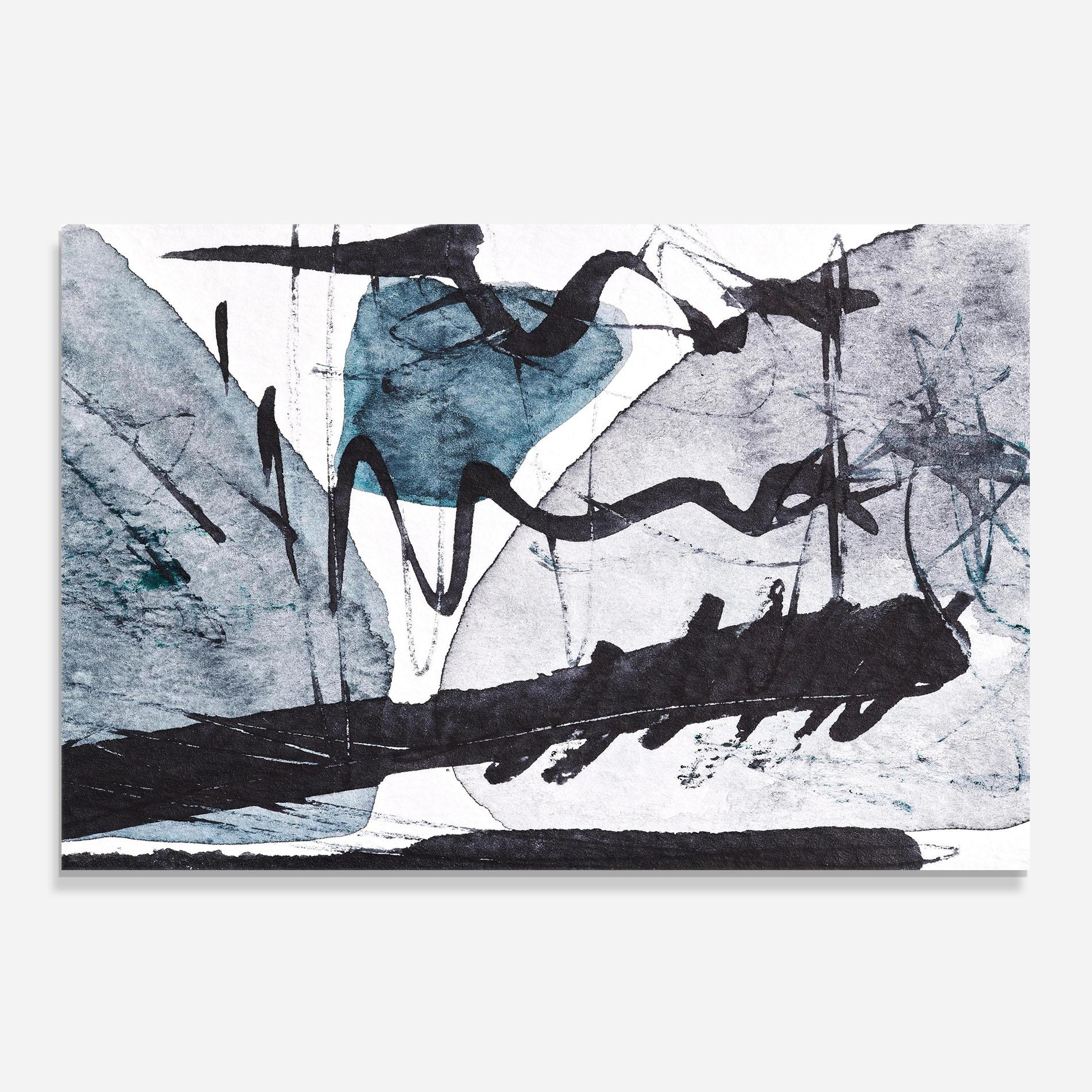 Küchenrückwand Glas Black Grey Lines mockup 0