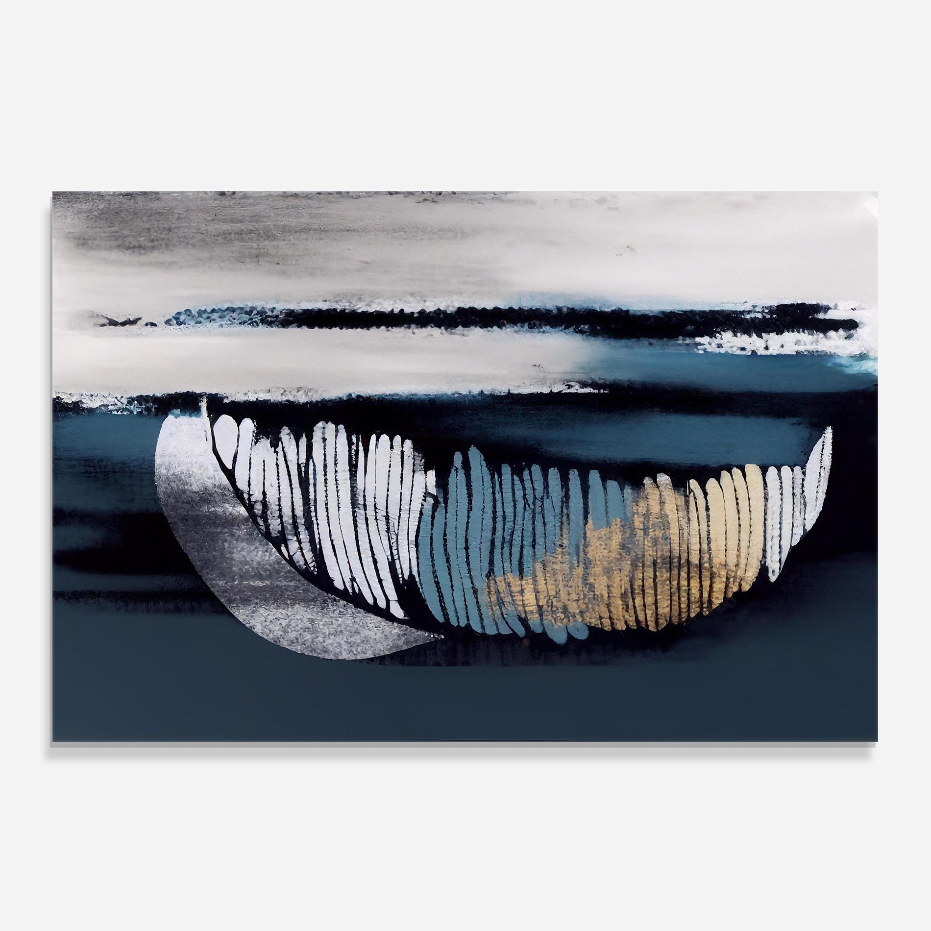 Küchenrückwand Glas Blue Feather mockup 0