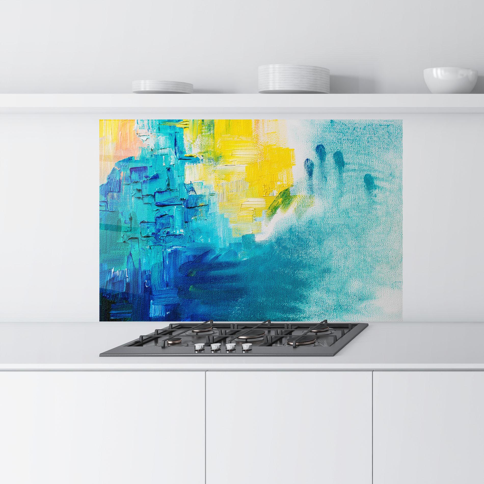 Küchenrückwand Glas Abstract Hand Mark mockup 9