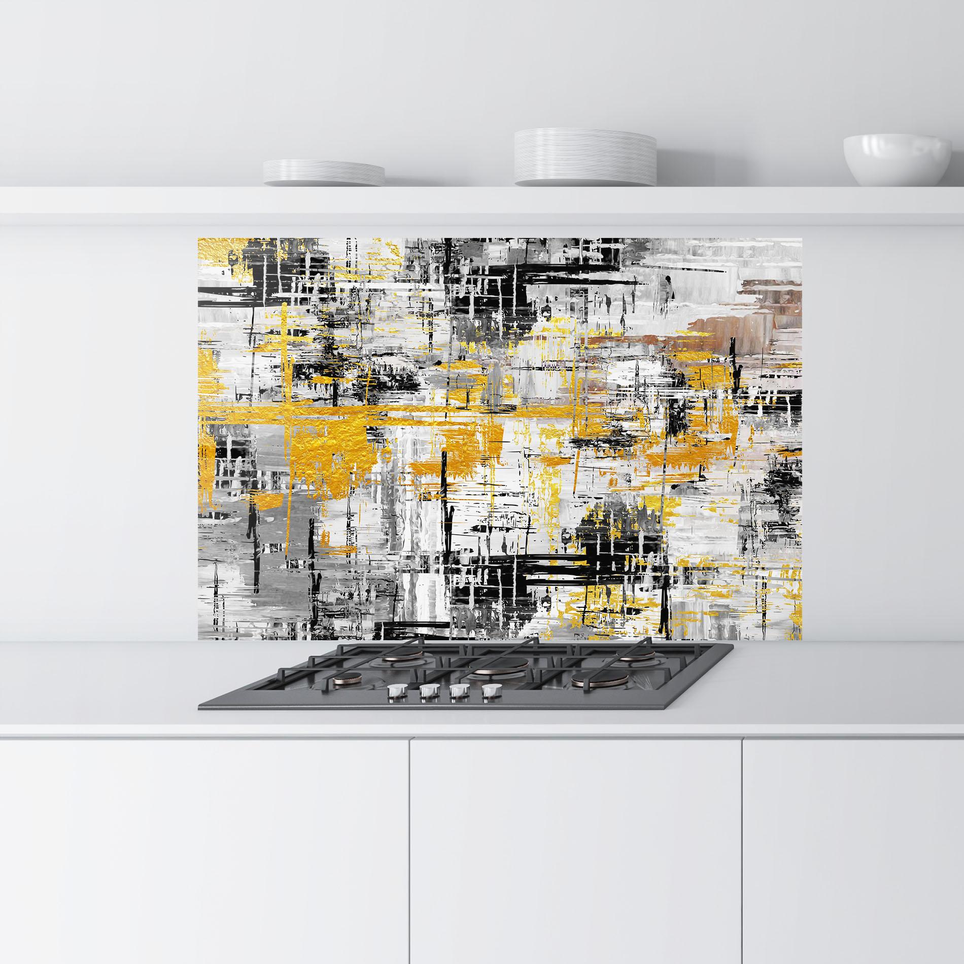 Küchenrückwand Glas Abstract Mix Color mockup 9