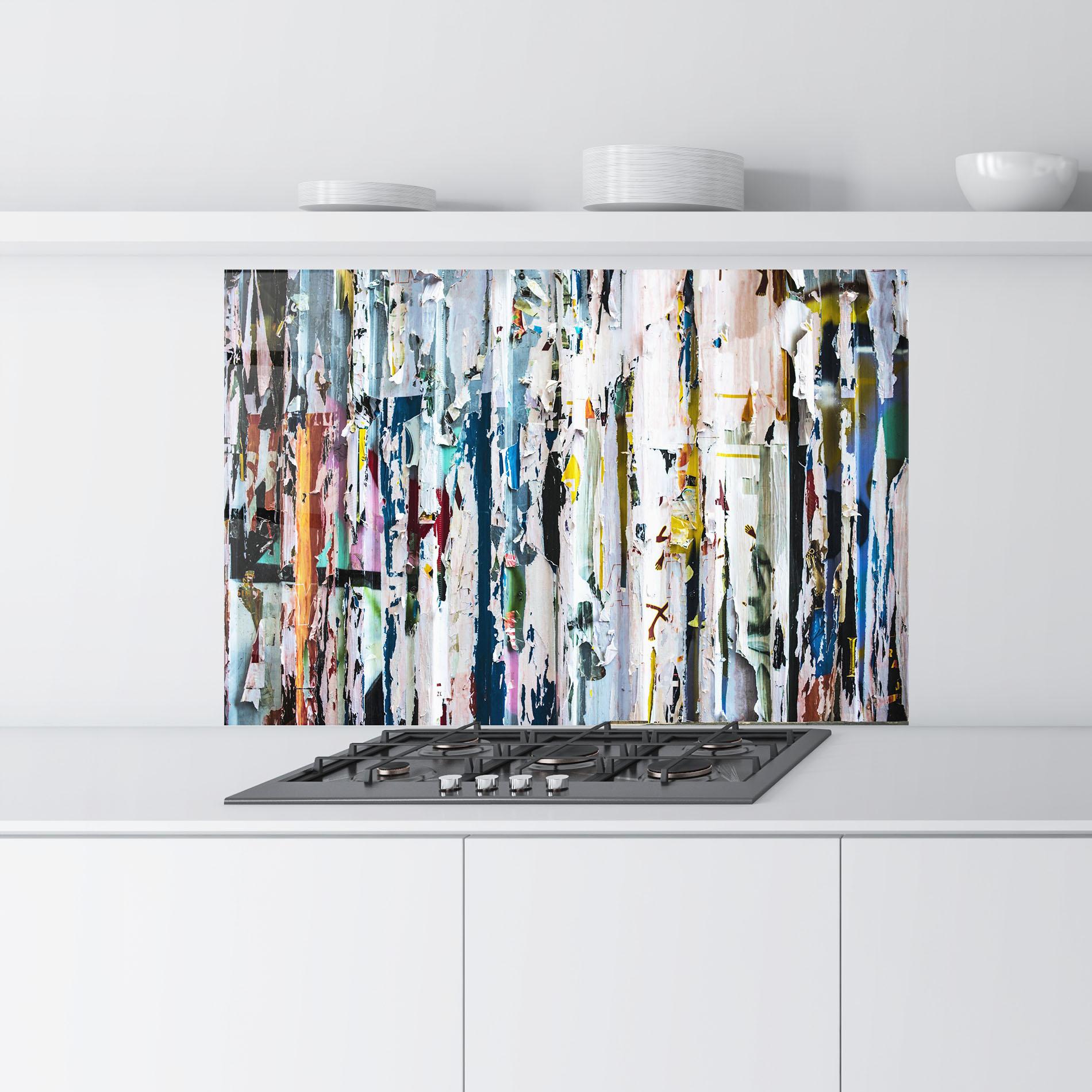 Küchenrückwand Glas Abstract Torn Paper mockup 9