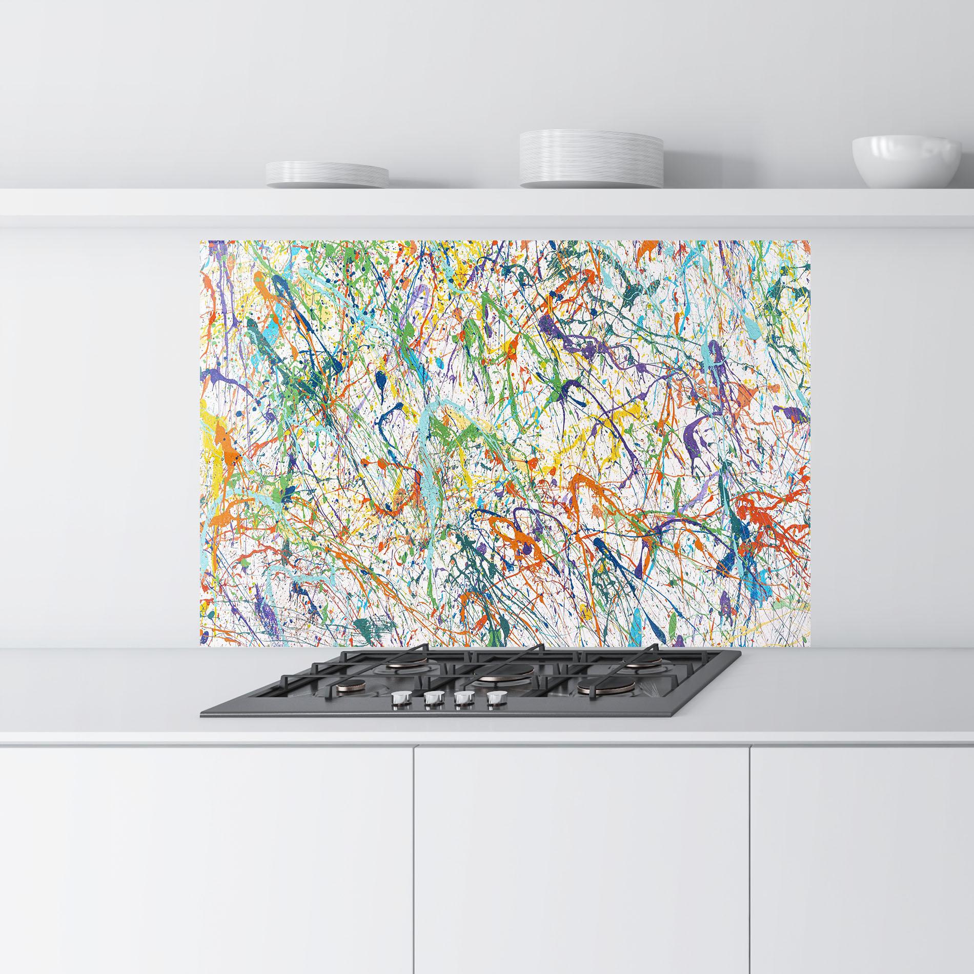 Küchenrückwand Glas Art Explosion mockup 9