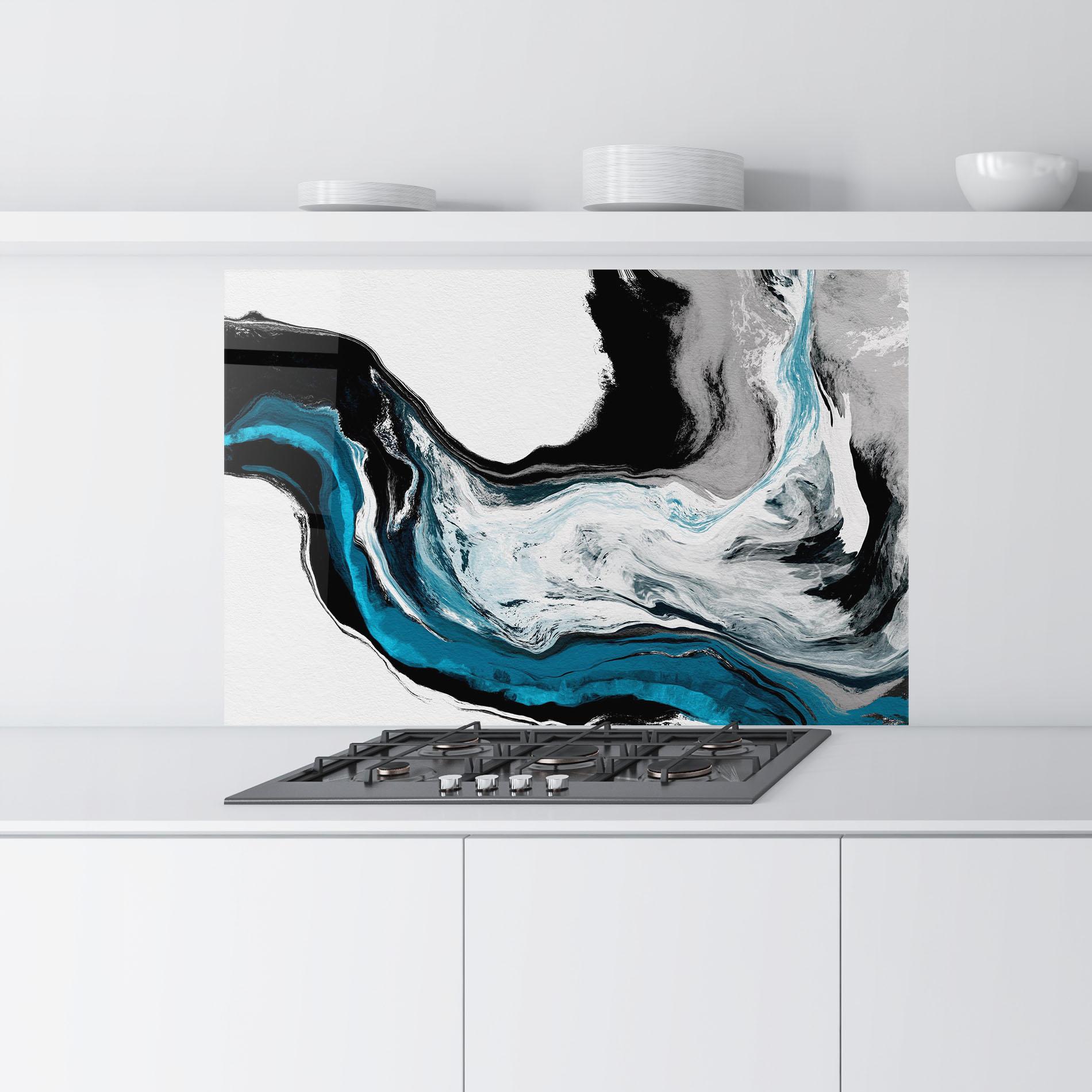 Küchenrückwand Glas Beautiful Abstract Wave mockup 9