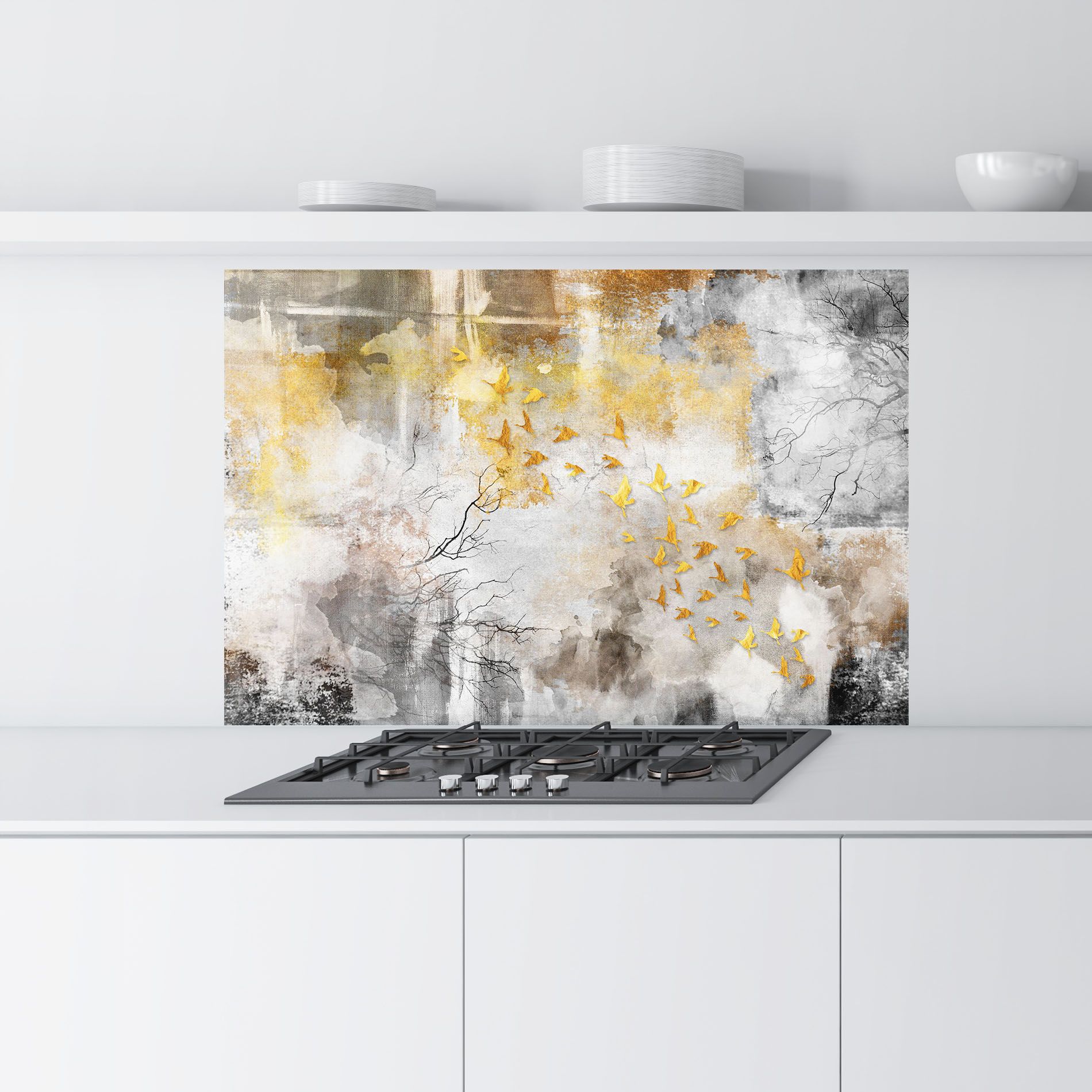 Gold Birds Flying mockup 9