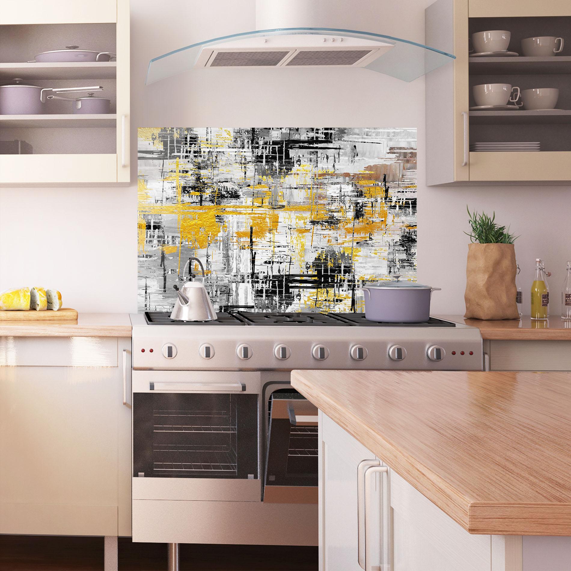 Küchenrückwand Glas Abstract Mix Color mockup 1