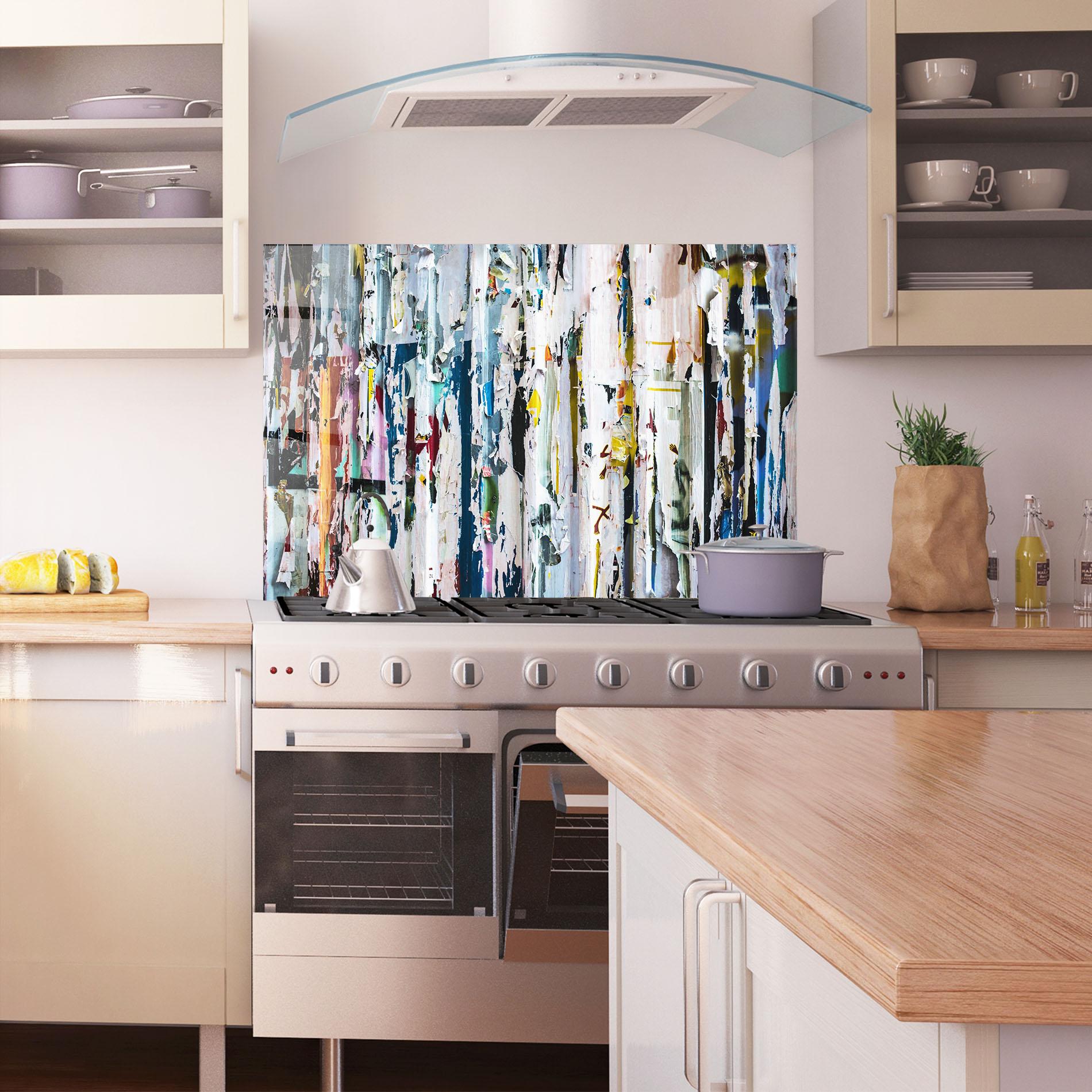 Küchenrückwand Glas Abstract Torn Paper mockup 1