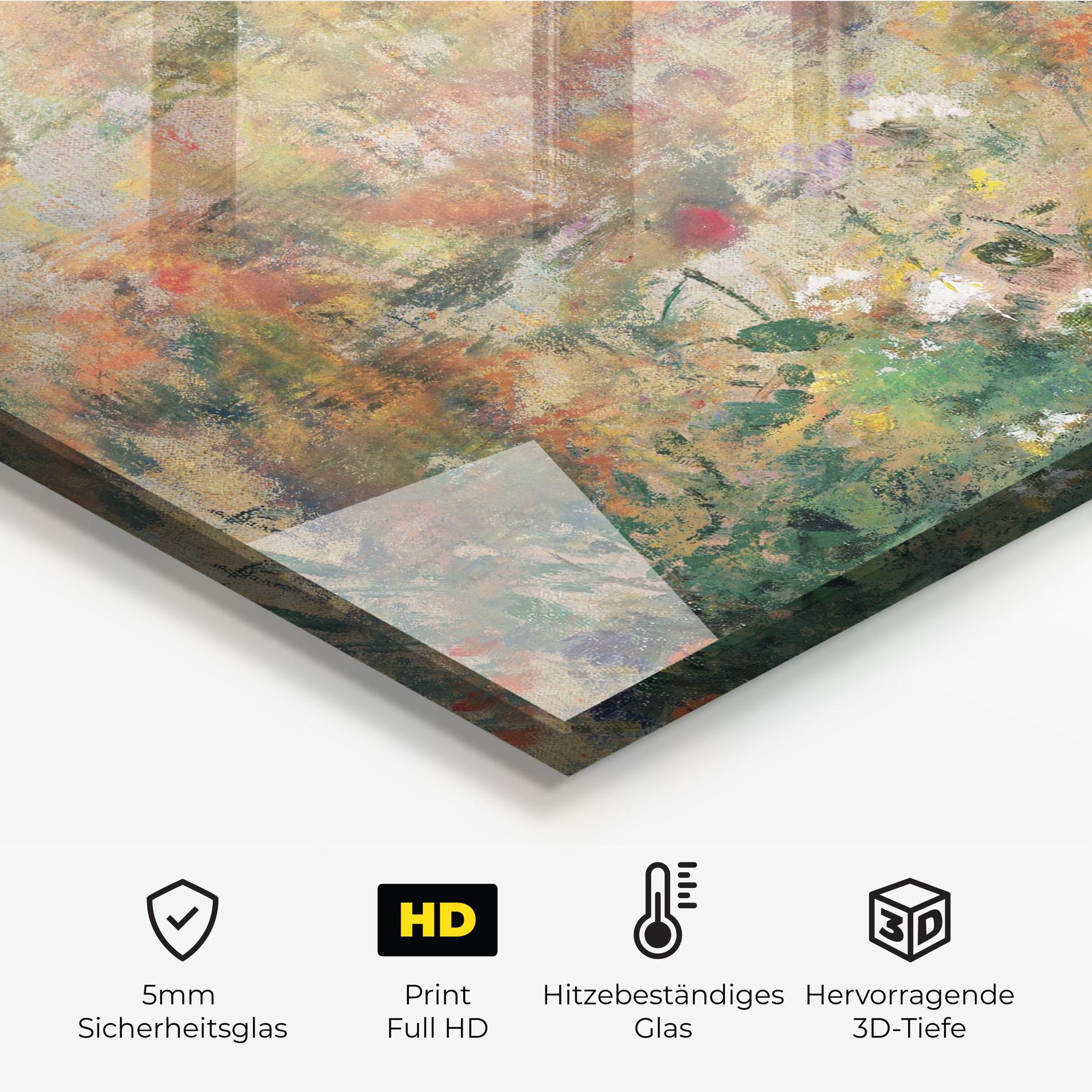 Küchenrückwand Glas Abstract Flowers mockup 2