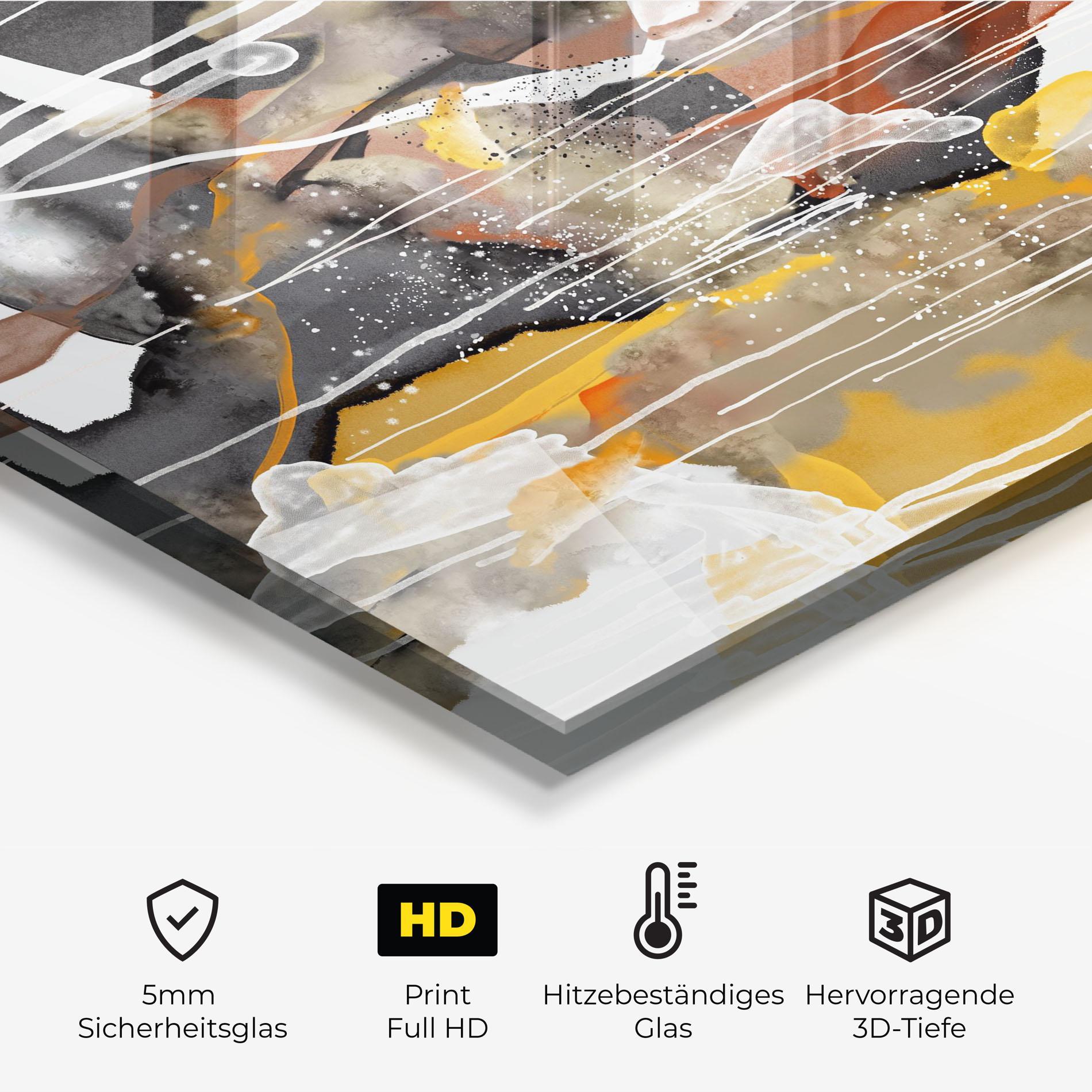 Küchenrückwand Glas Abstract Water Colors mockup 2