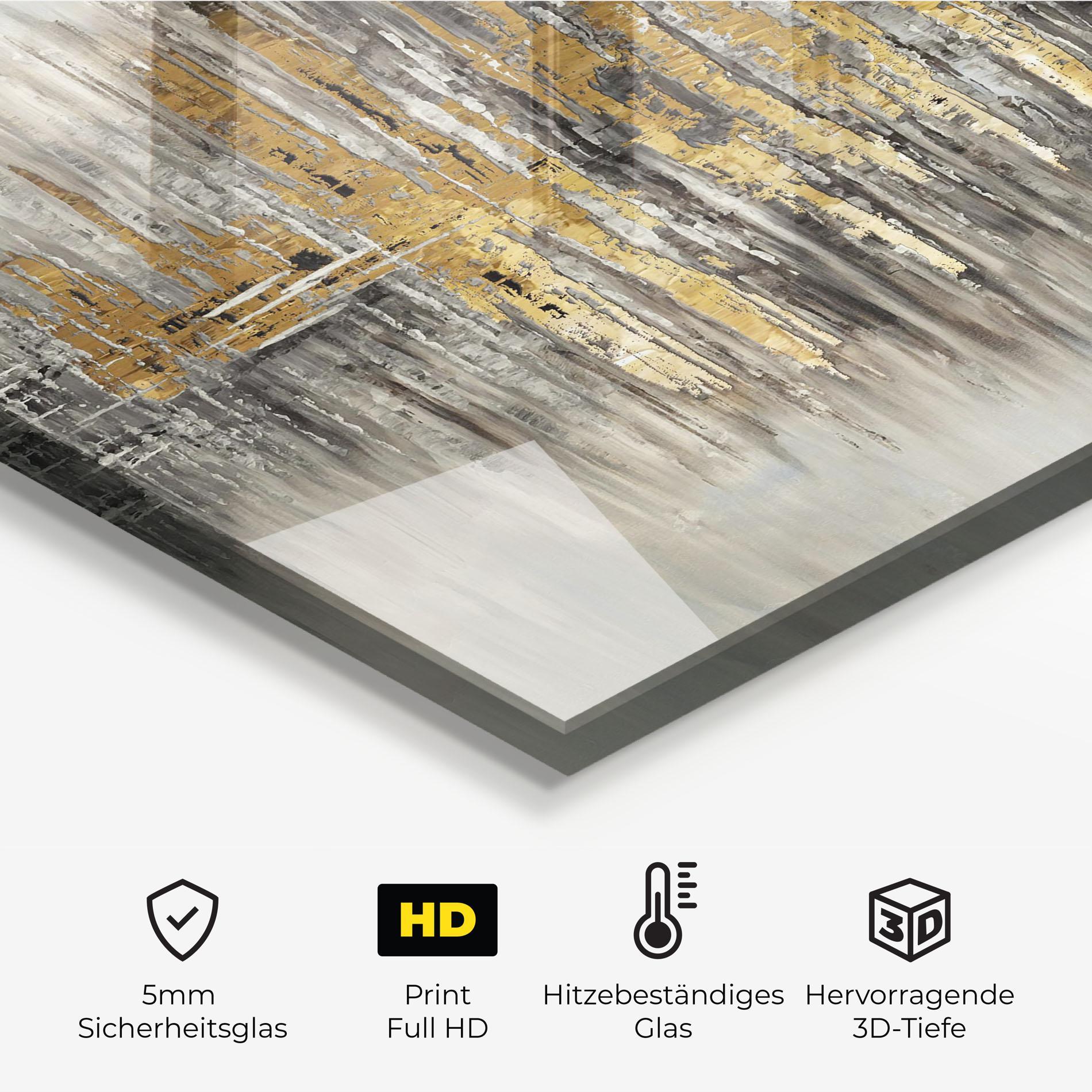 Küchenrückwand Glas Acrylic Silver Paint mockup 2