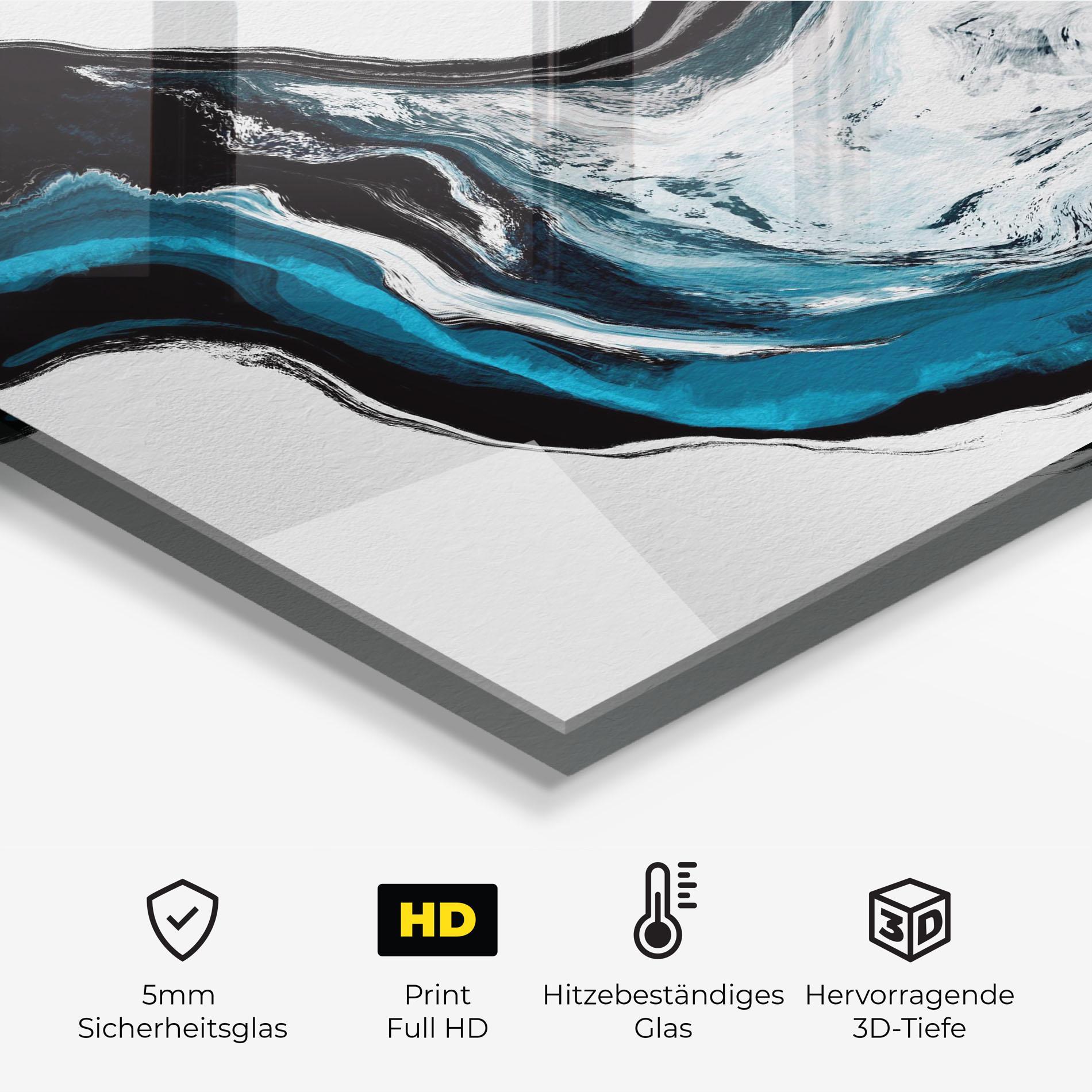 Küchenrückwand Glas Beautiful Abstract Wave mockup 2