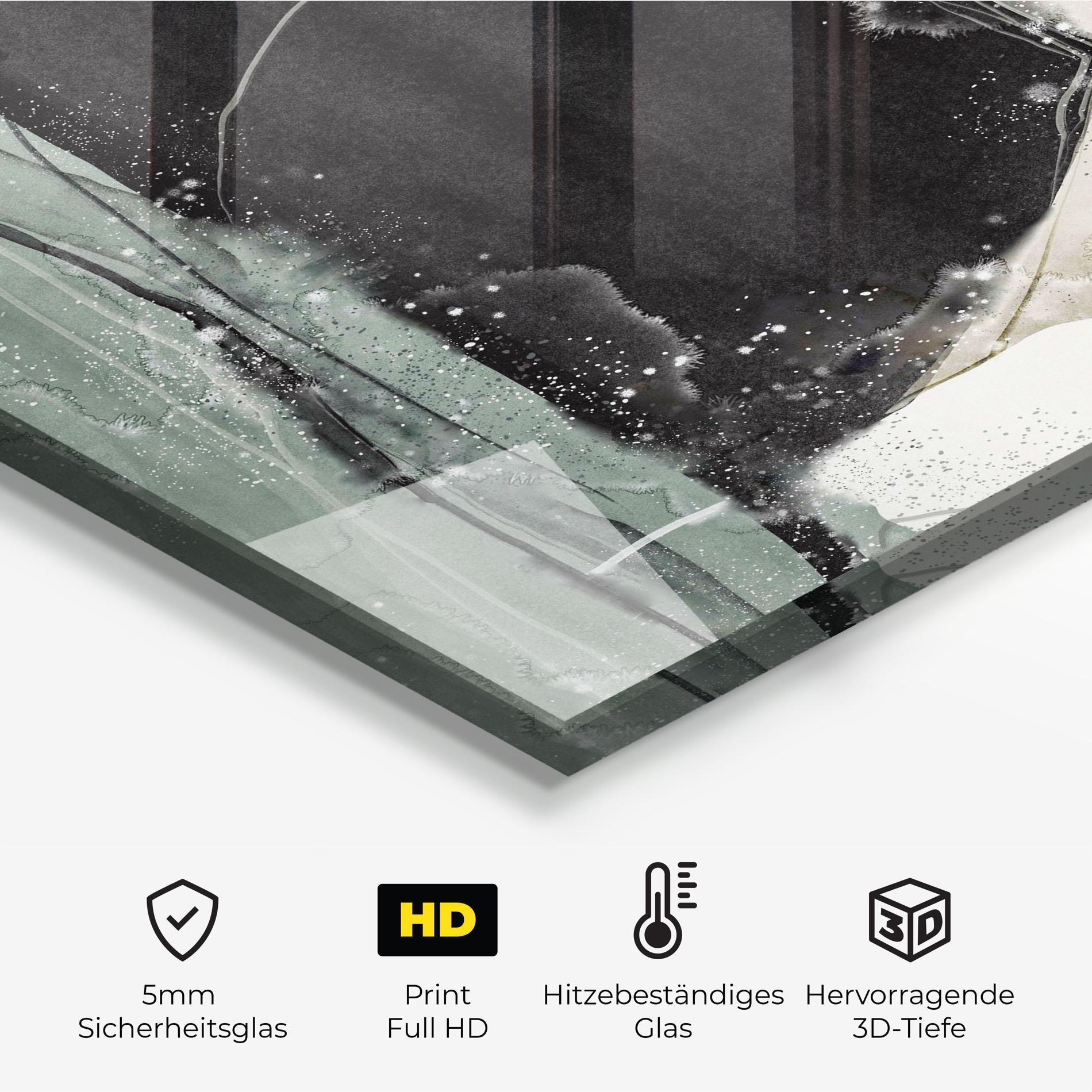 Küchenrückwand Glas Beautiful White Drops mockup 2