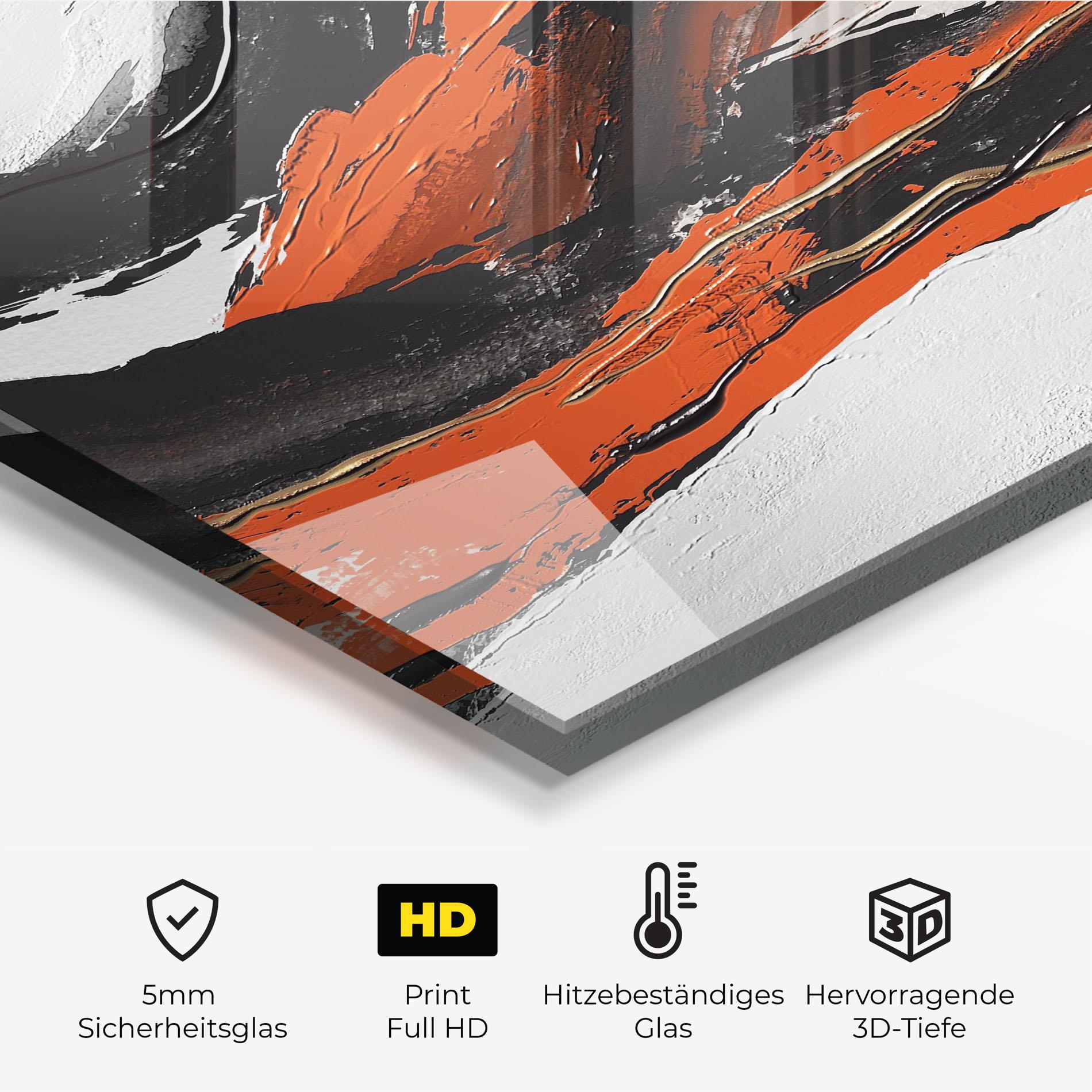 Küchenrückwand Glas Red And Black Brush mockup 2