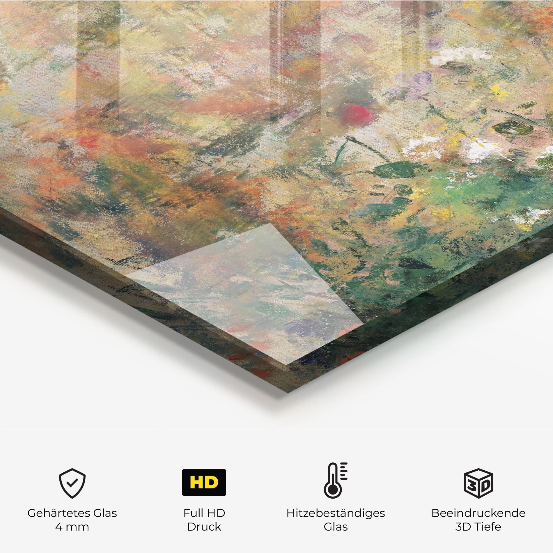 Küchenrückwand Glas Abstract Flowers mockup 2