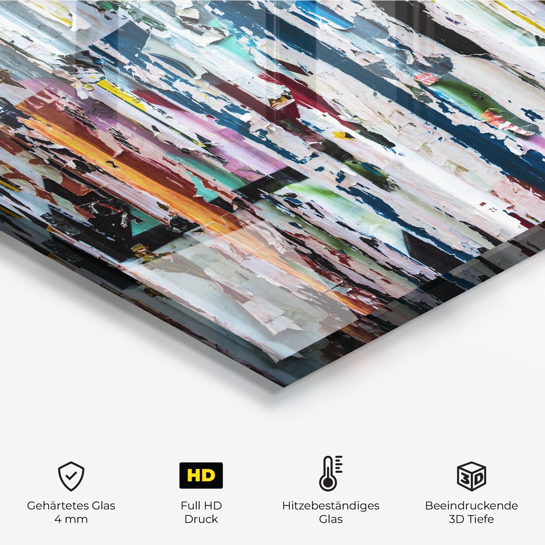 Küchenrückwand Glas Abstract Torn Paper mockup 2