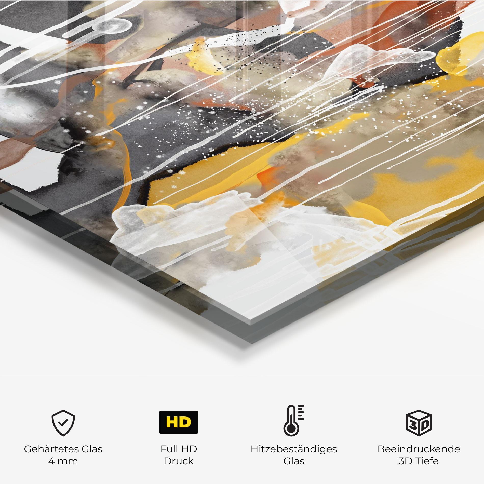 Küchenrückwand Glas Abstract Water Colors mockup 2