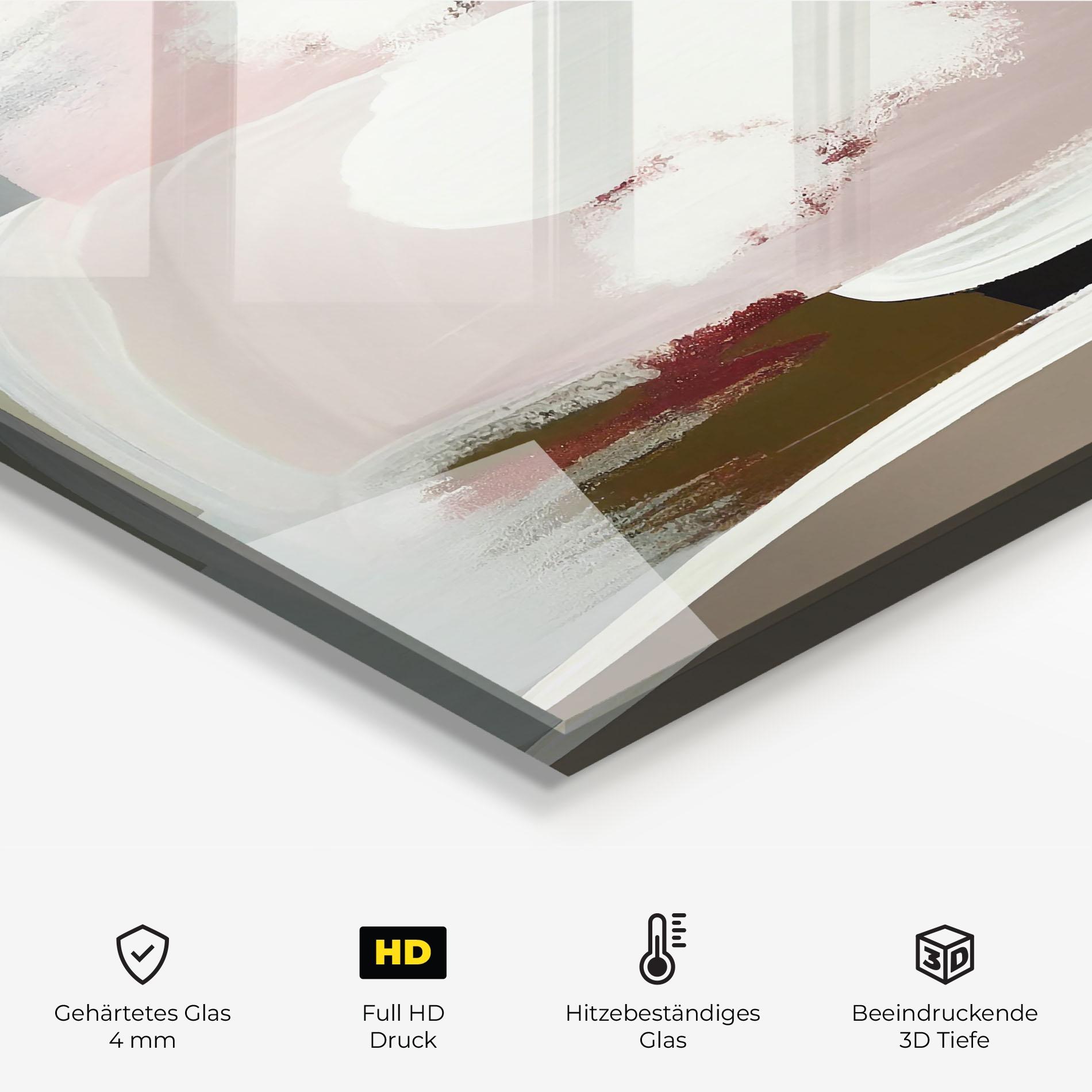 Küchenrückwand Glas Abstract White Clouds mockup 2