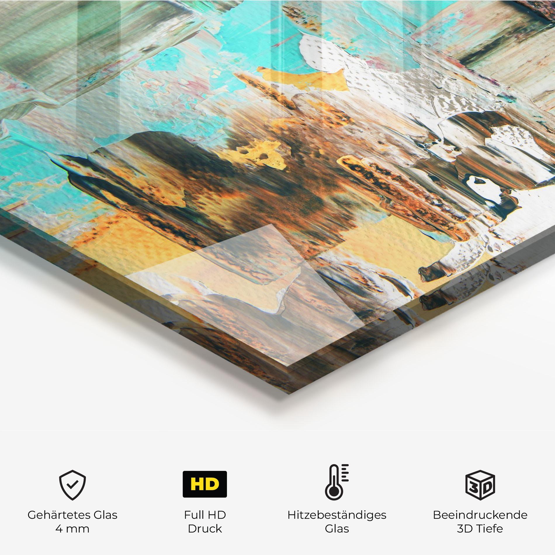 Küchenrückwand Glas Acrylic Textured Paint mockup 2