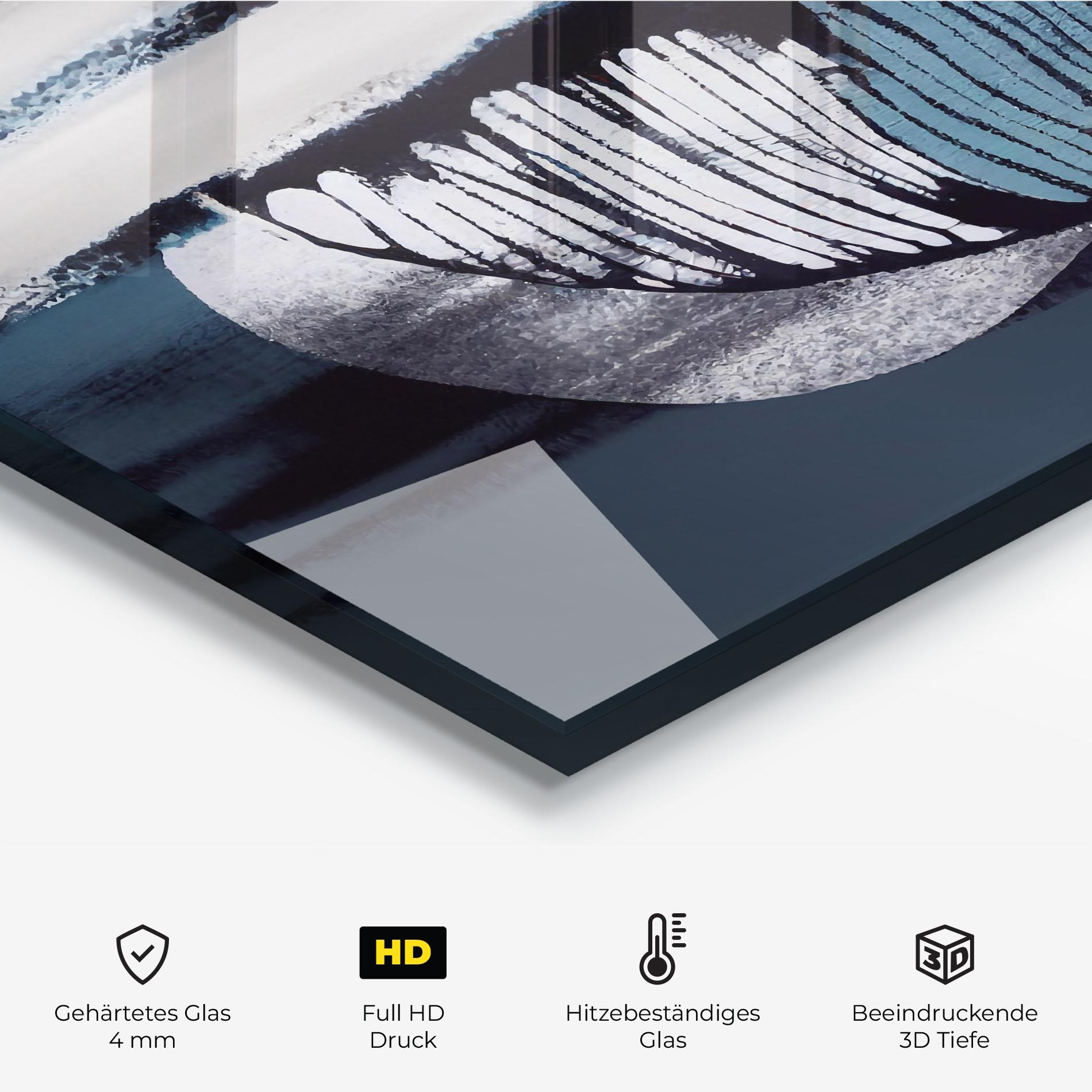 Küchenrückwand Glas Blue Feather mockup 2