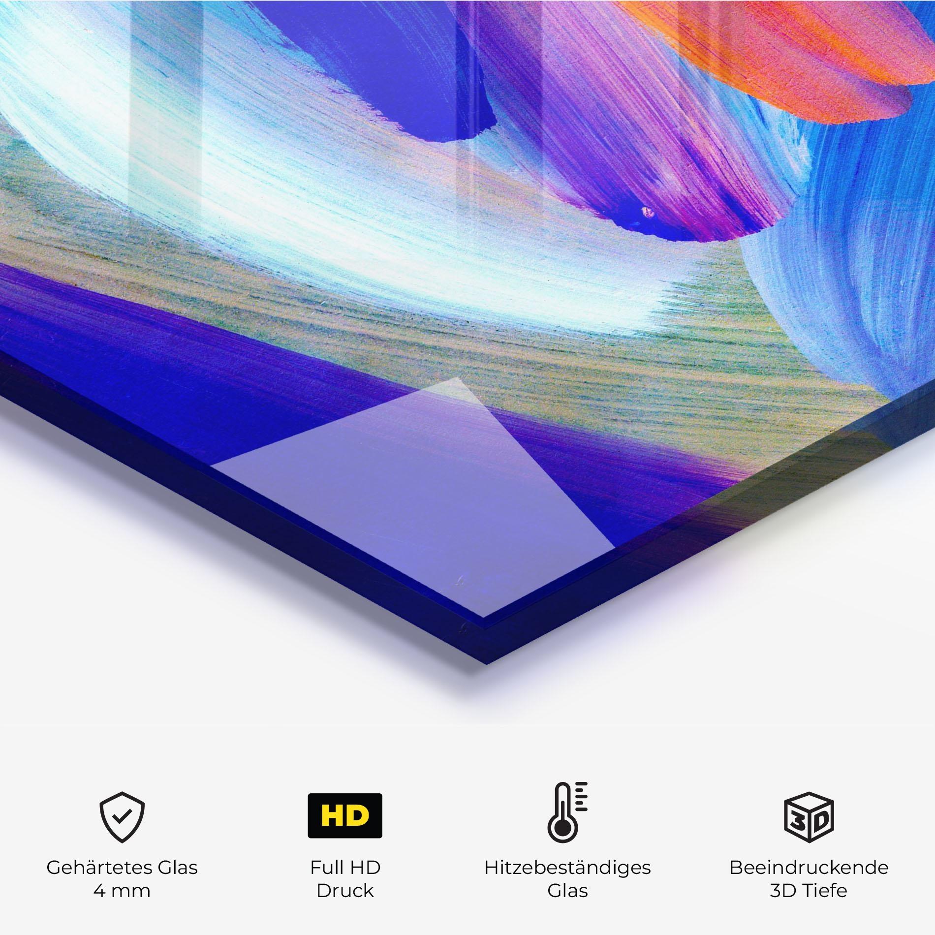 Küchenrückwand Glas Colorful Abstract mockup 2