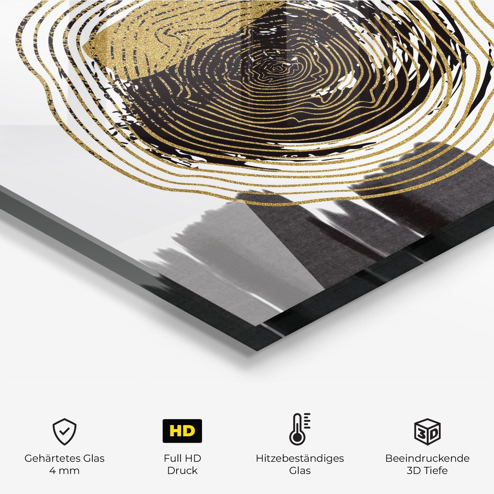 Küchenrückwand Glas Golden Grey Spiral mockup 2