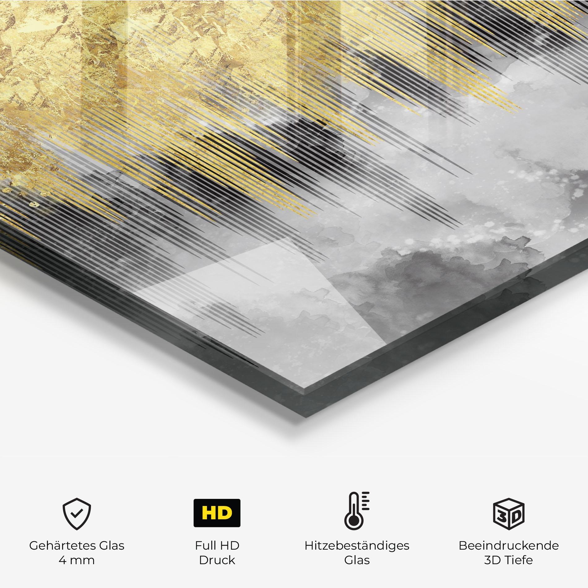 Küchenrückwand Glas Golden Grey mockup 2