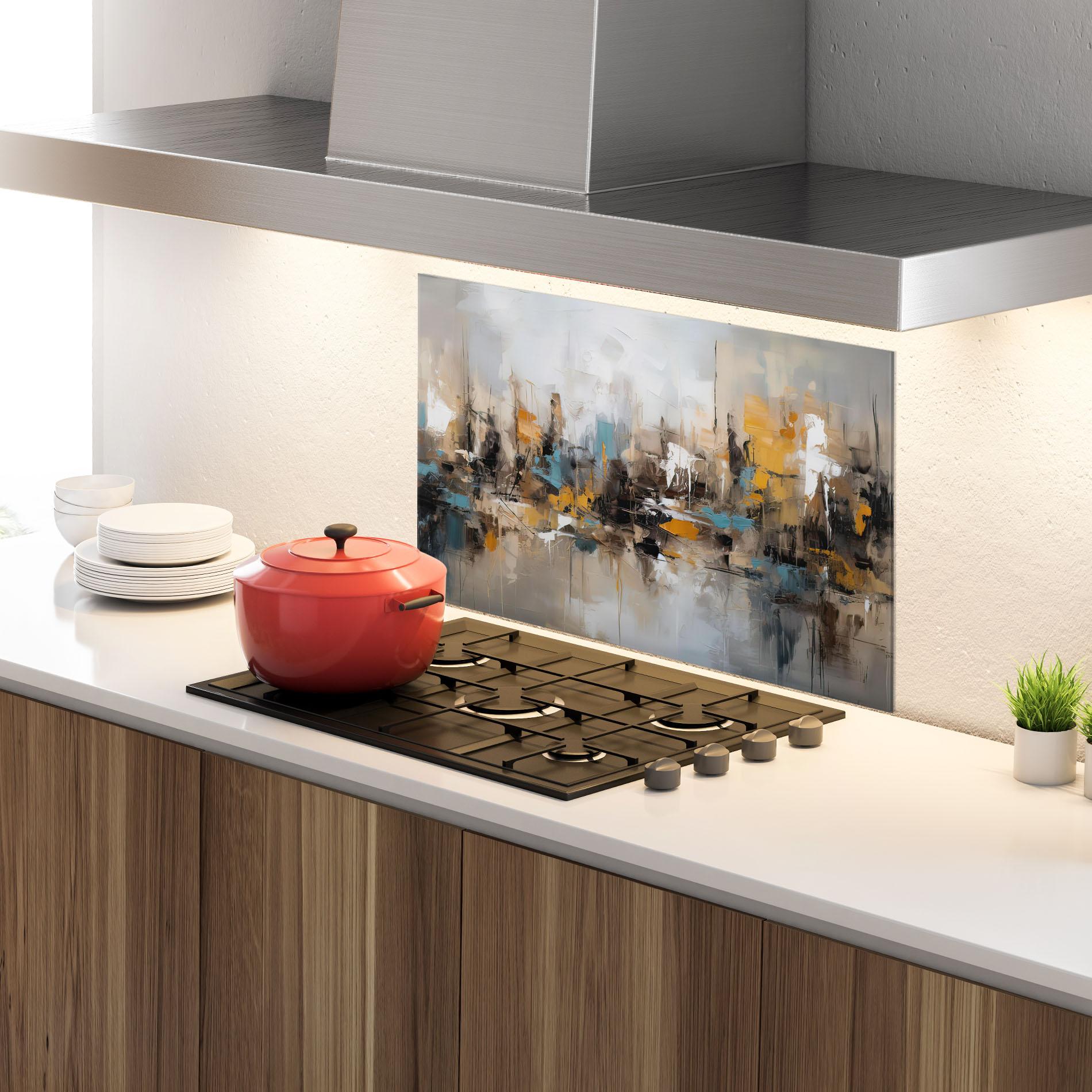 Küchenrückwand Glas Abstract Los Angeles mockup 4