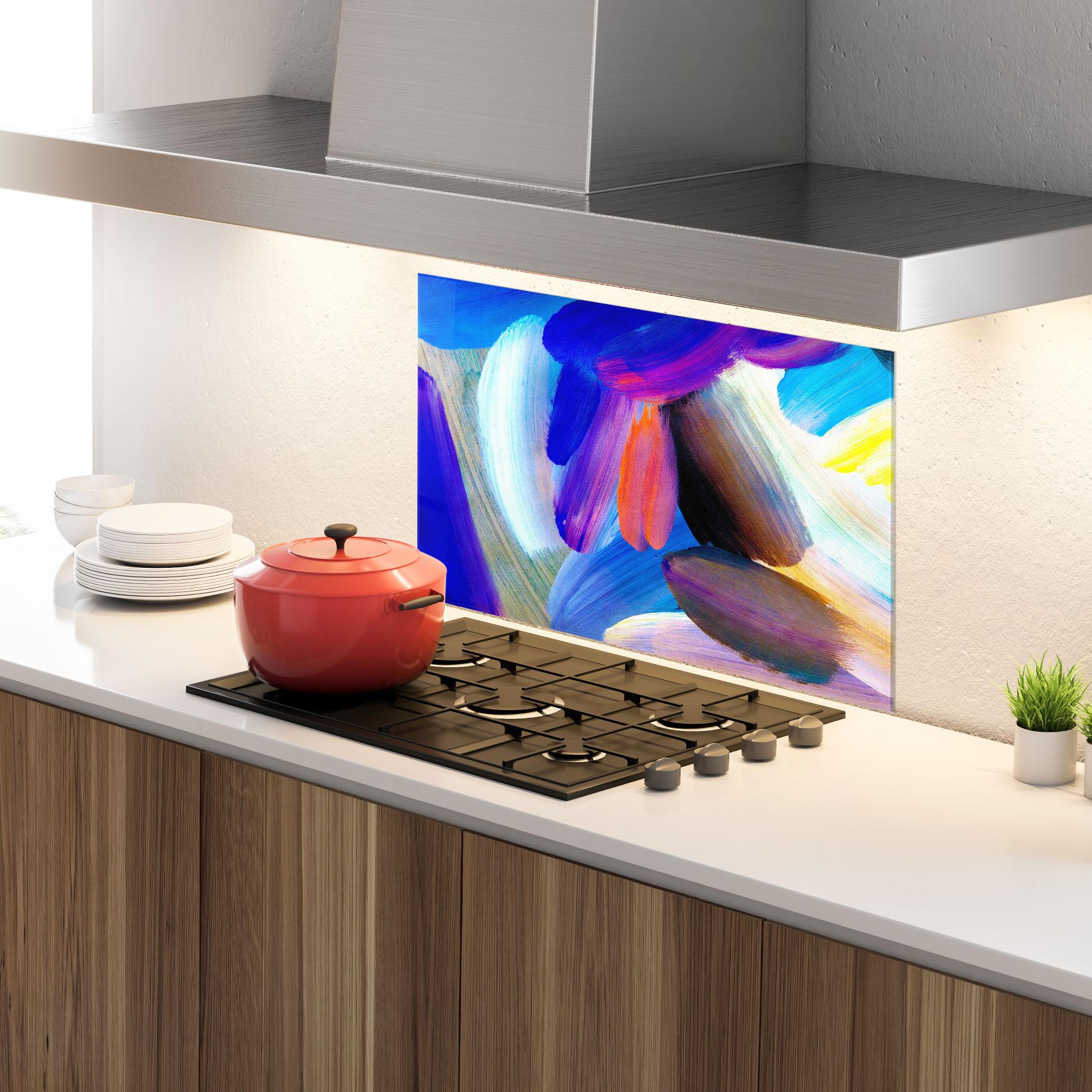 Küchenrückwand Glas Colorful Abstract mockup 4