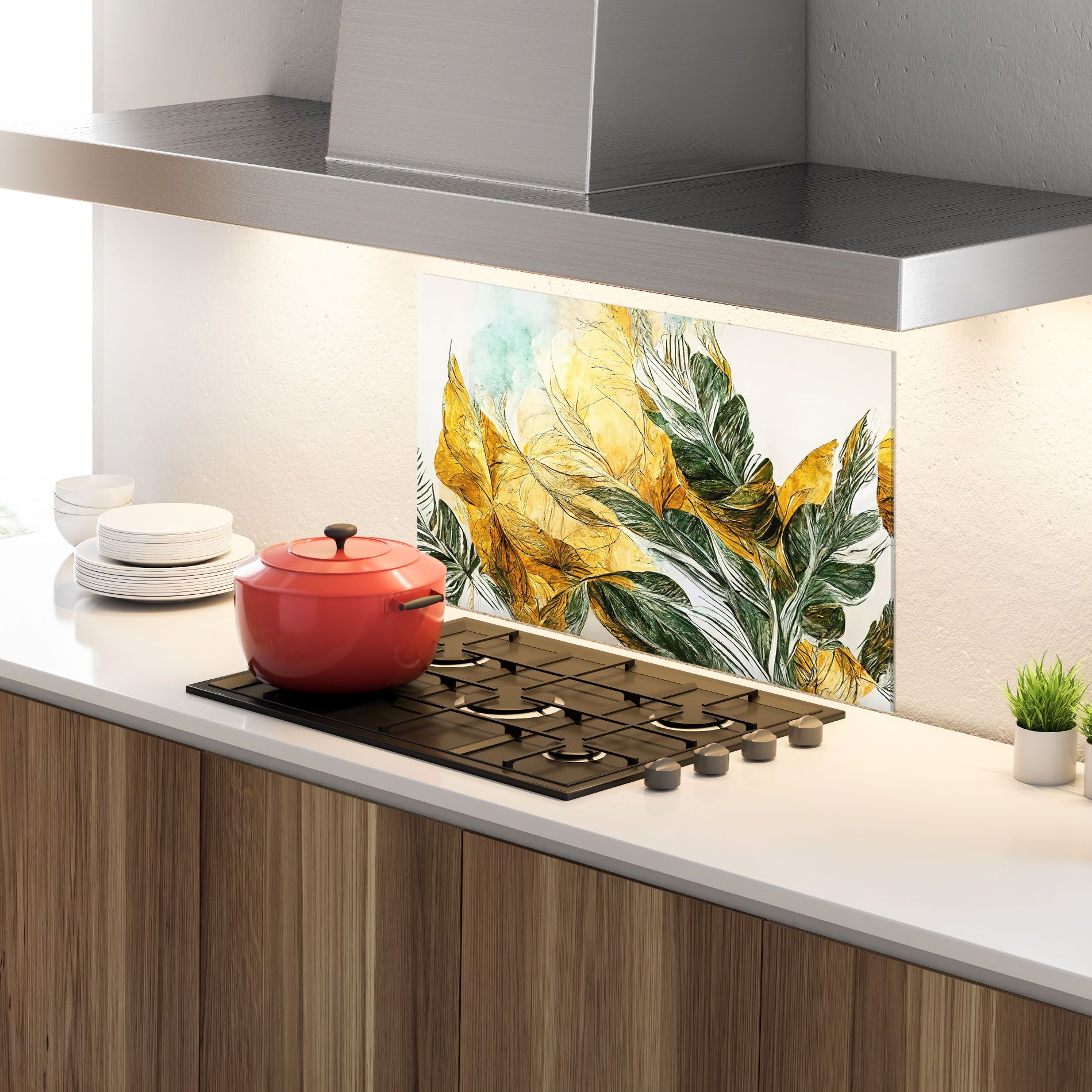 Gold And Green Leafes mockup 4