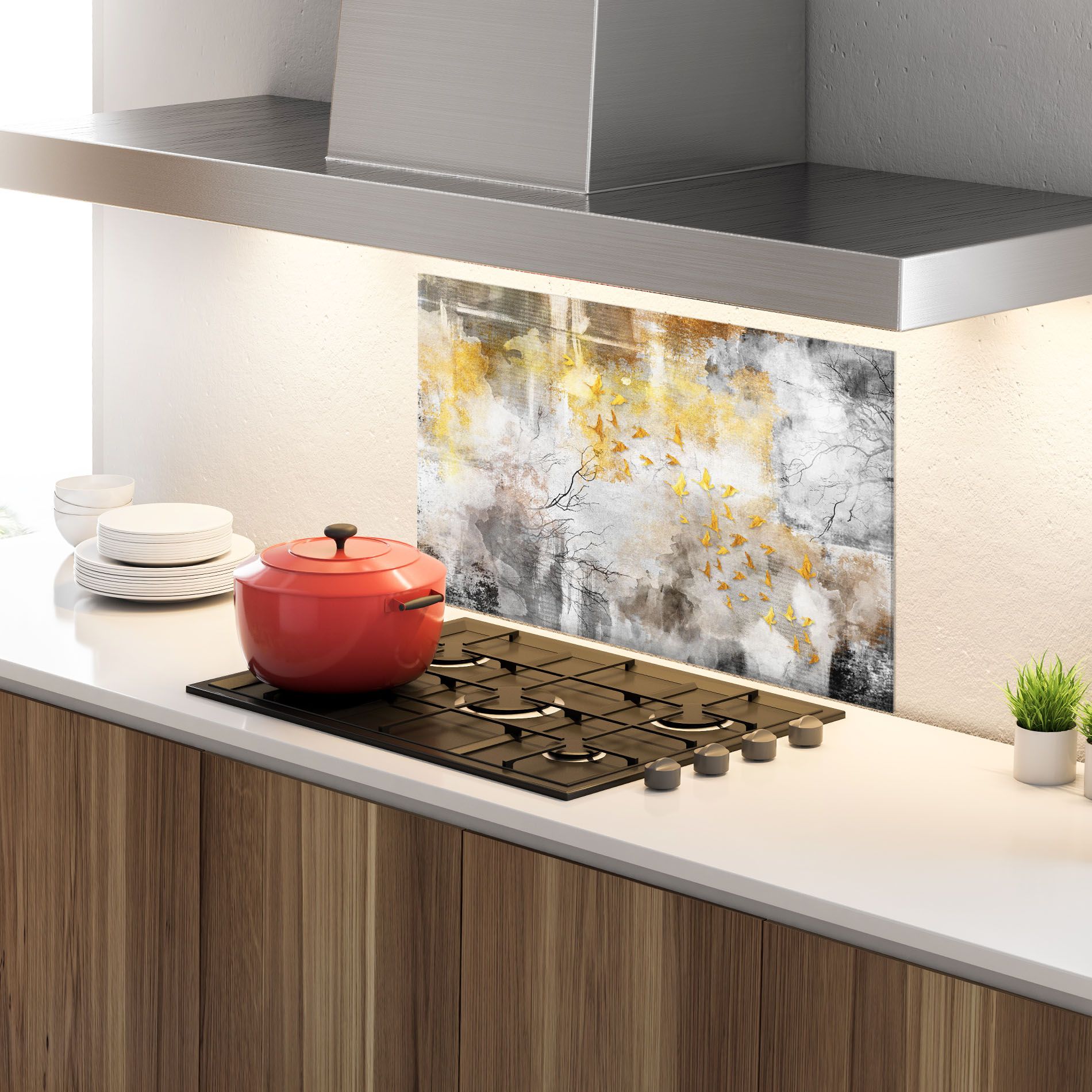 Gold Birds Flying mockup 4