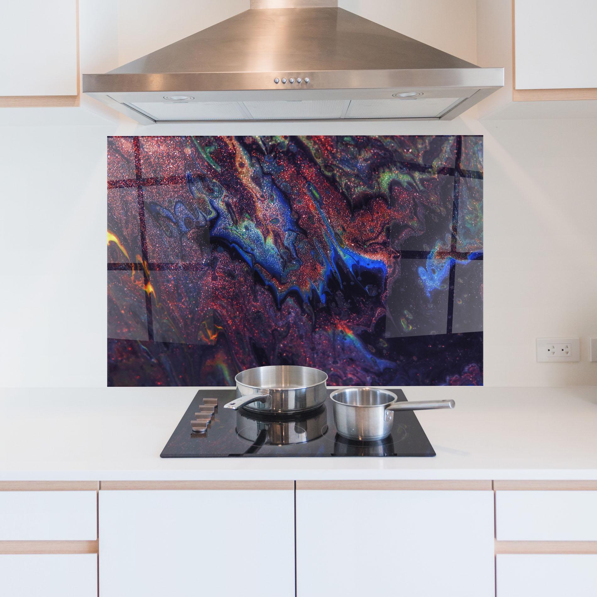 Küchenrückwand Glas Abstract Shadows mockup 5