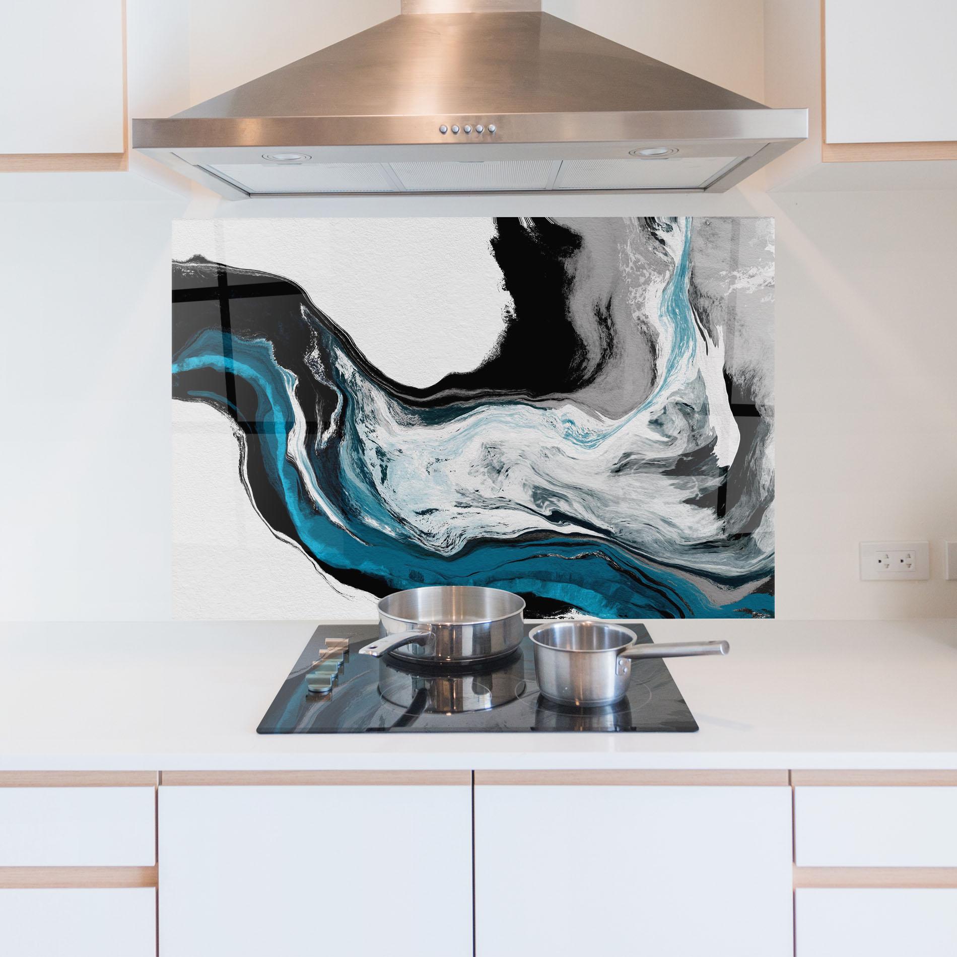 Küchenrückwand Glas Beautiful Abstract Wave mockup 5